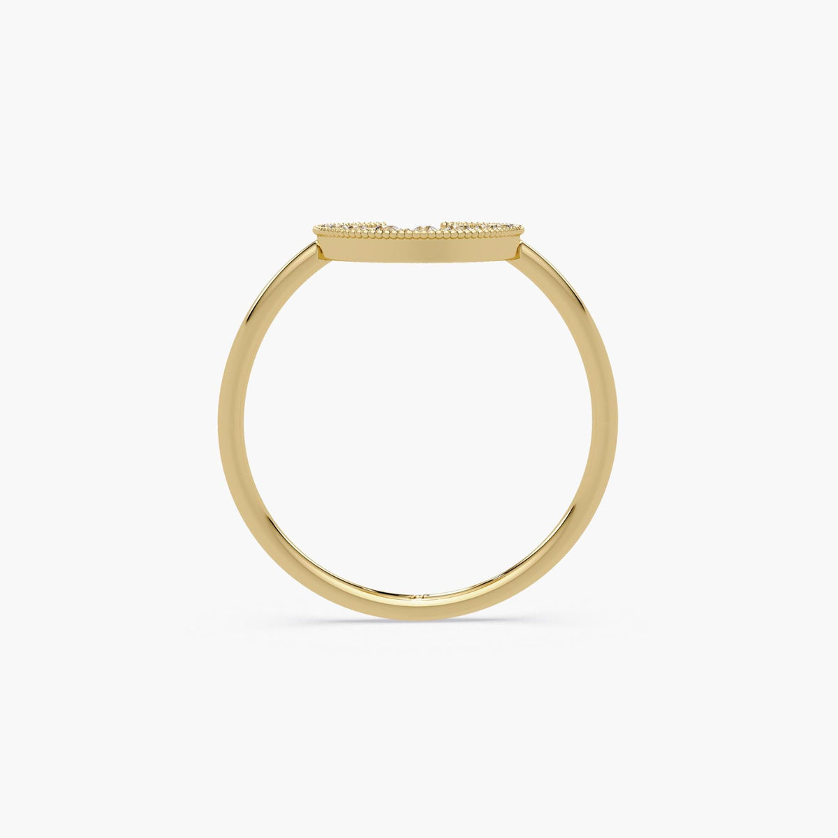 14K Gold Diamond Crescent Moon Ring: Celestial Statement Band