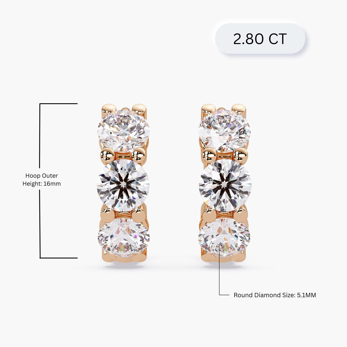 size chart showing 16mm outer height and 12mm inner height of diamond hoops