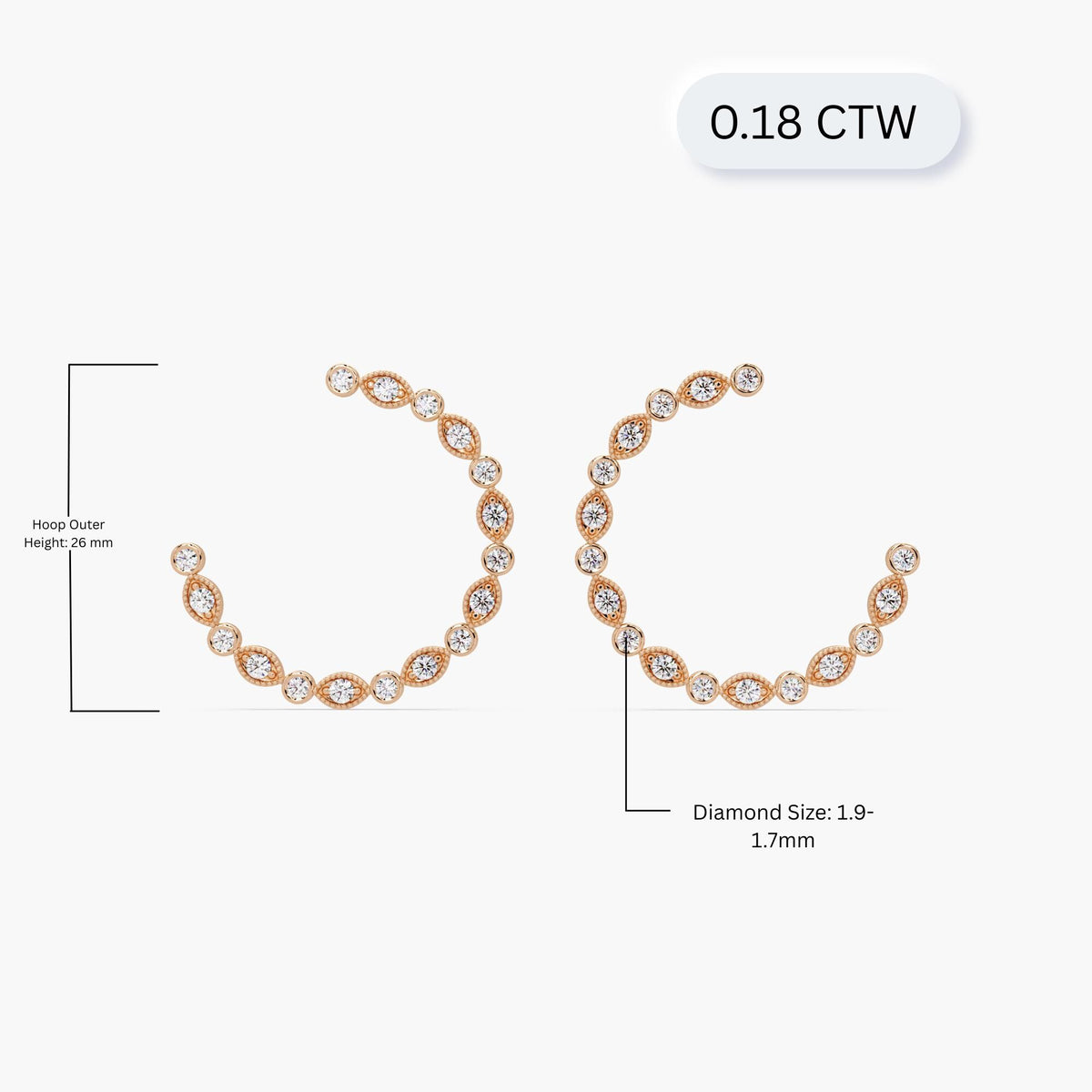 Scale illustration of gold diamond ring.