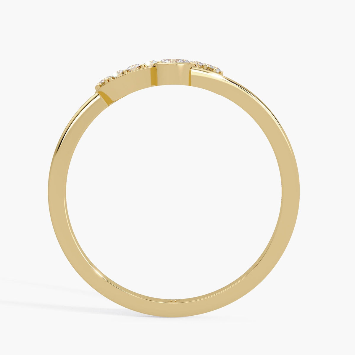 14K Gold Leaf Diamond Ring – Nature Inspired Bypass Design 0.14 CT Lab Grown