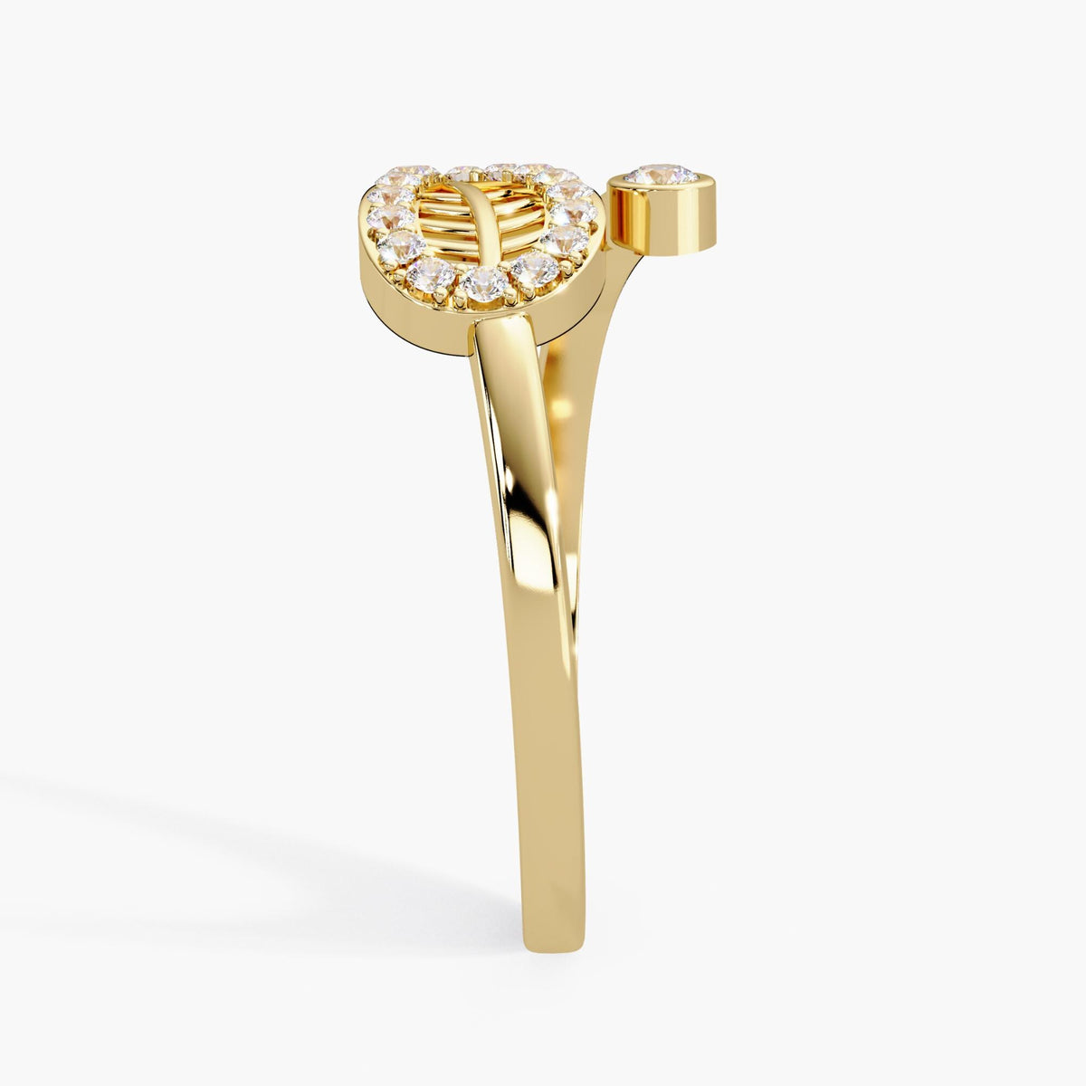14K Gold Leaf Diamond Ring – Nature Inspired Bypass Design 0.14 CT Lab Grown