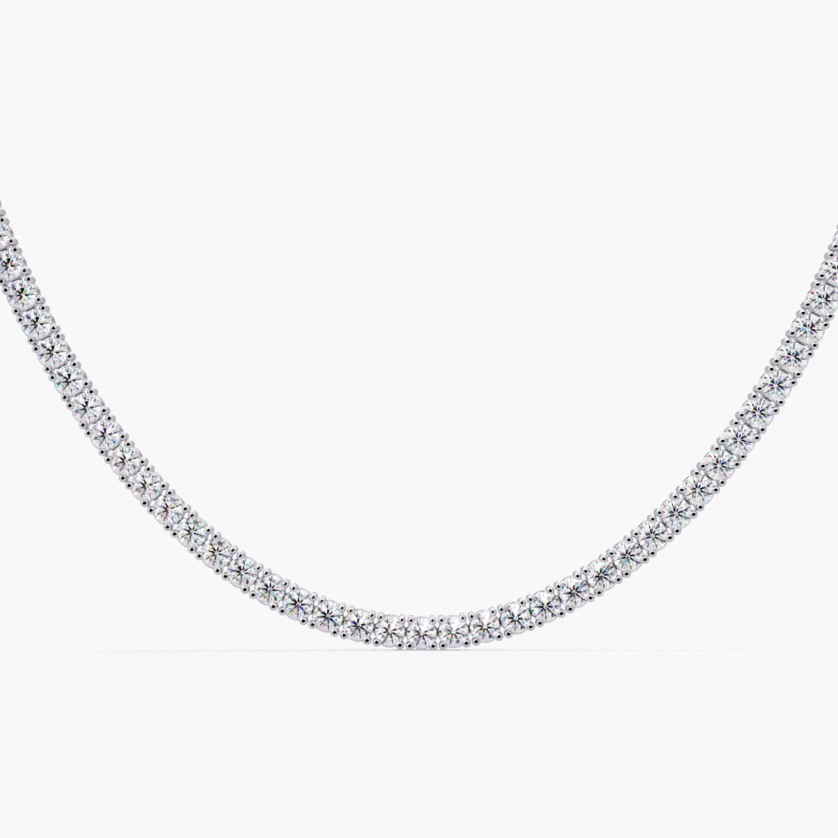 6.25 Ct Lab Grown Diamond Tennis Necklace, 2MM Round Diamond, 4 Prong Tennis Chain, 16-18 Inch