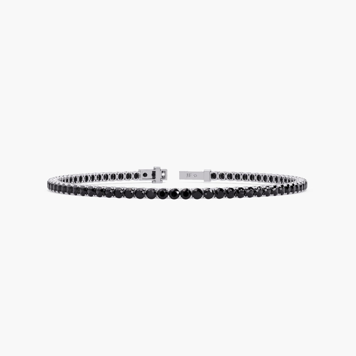 4ctw Black Natural Diamond Tennis Bracelet: 14k Gold Jewelry (6 - 7.5 Inch), Round Diamond