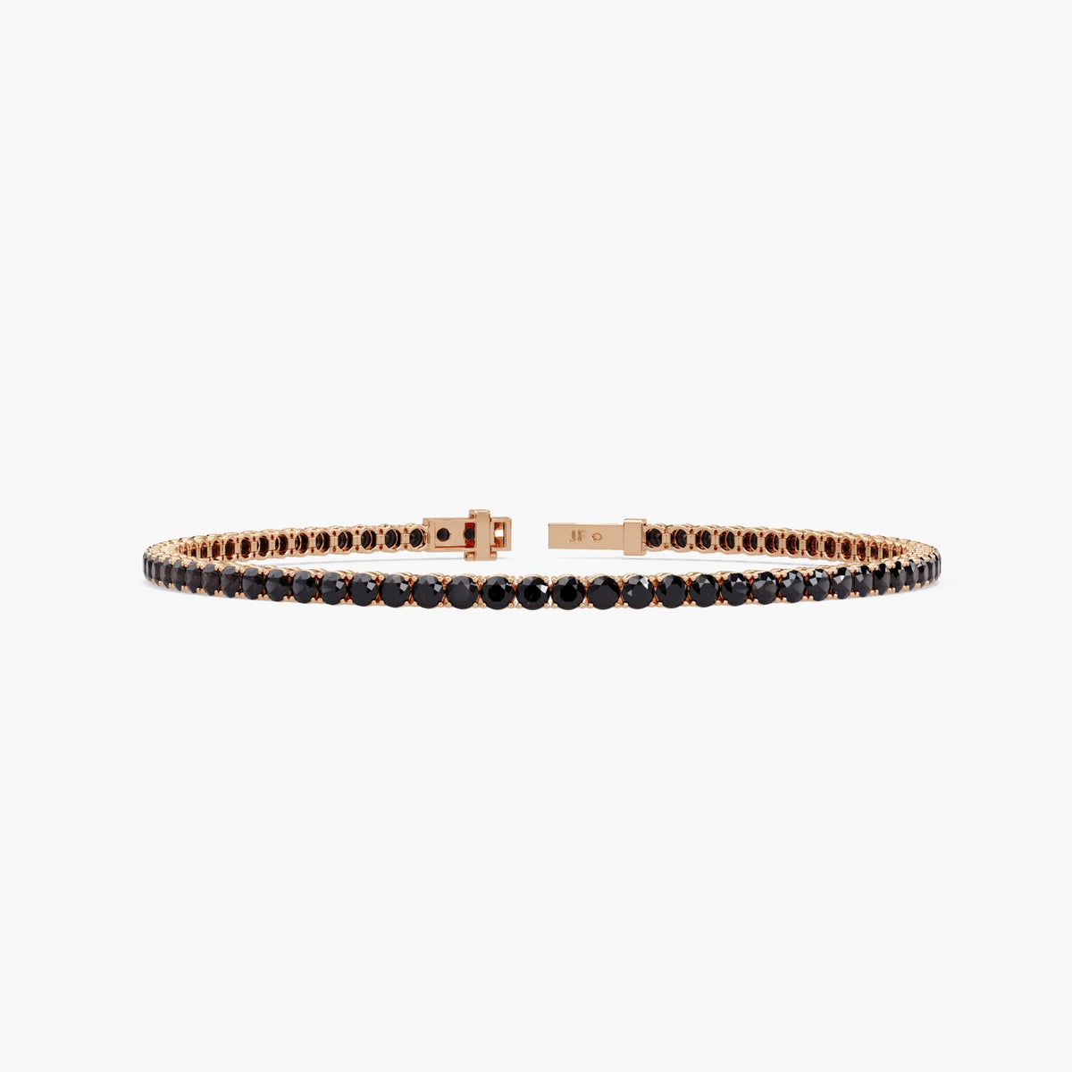 4ctw Black Natural Diamond Tennis Bracelet: 14k Gold Jewelry (6 - 7.5 Inch), Round Diamond