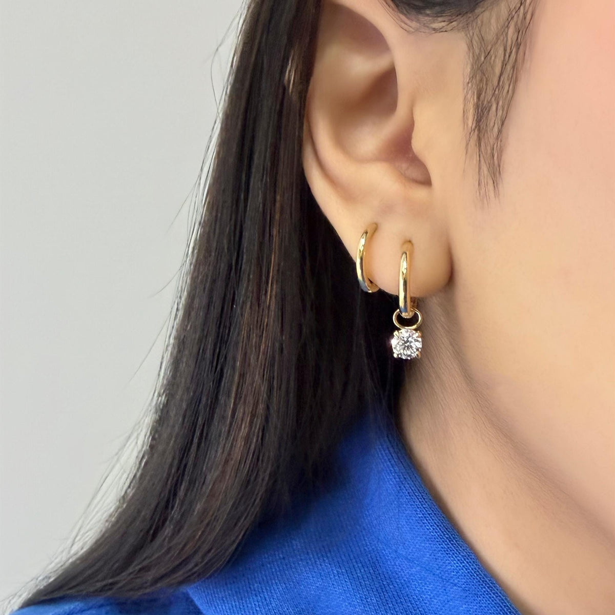 Earrings Womens Huggies Dangle / 14k Earring Charms for Hoops / Hoop Charms White Gold / Charm Earrings 14k Gold / Dangle Charm Huggie / White Gold Dangle Hoop / 14k Gold Charm Huggie Earrings / Diamond Gold Earring Charms / 14k Gold Huggie Charms