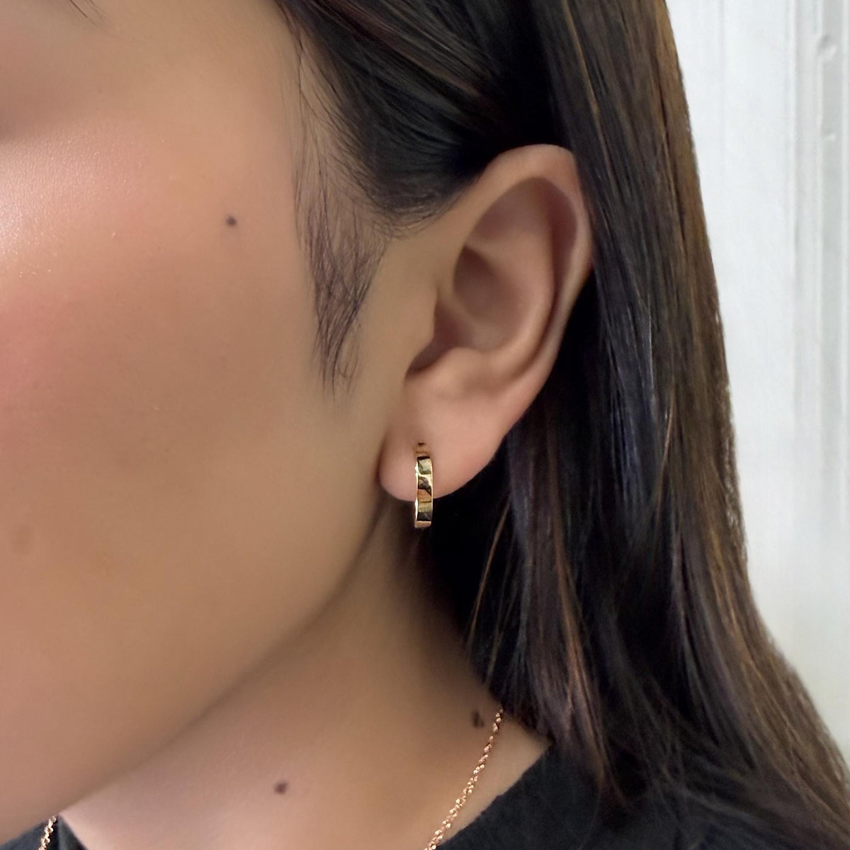 14k Gold Plain Huggies, Solid Gold Mini Hoop Earrings, Petite Huggies, Small Gold Huggie Hoops, Dainty Earrings, Anniversary Gift