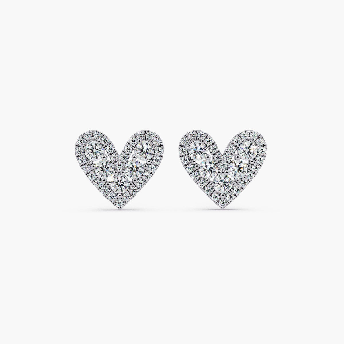 Heart Earring Gold Diamond / Diamond Heart Shaped Earring / Diamond Heart Studs / Heart Cut Earrings / Love Earrings