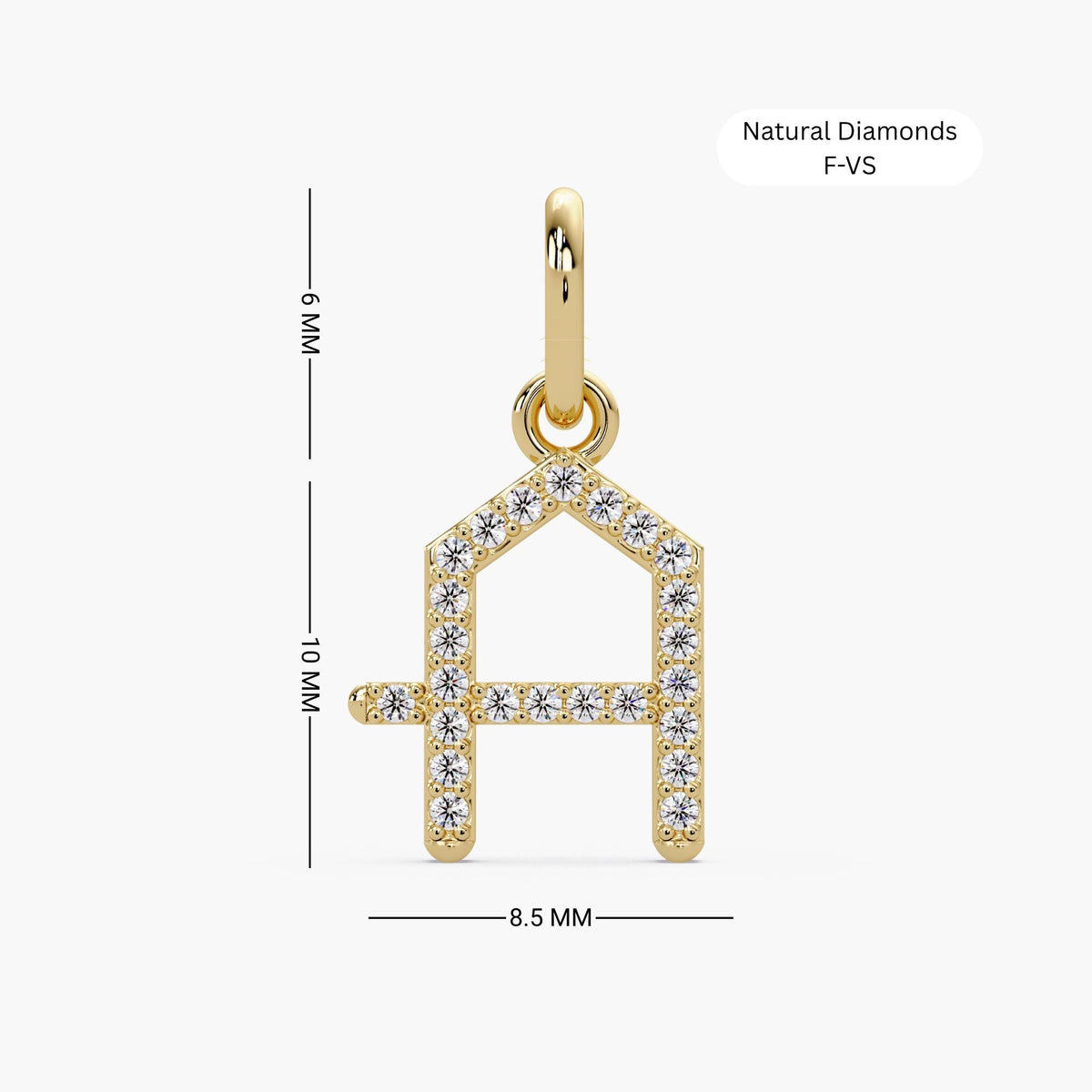 Gold Initial Necklace / Diamond Initial Pendant / 14K Gold Pendant / Diamond Initial Jewelry / Initial Charm Diamond / Letter Pendant Small / Gold Diamond Letter