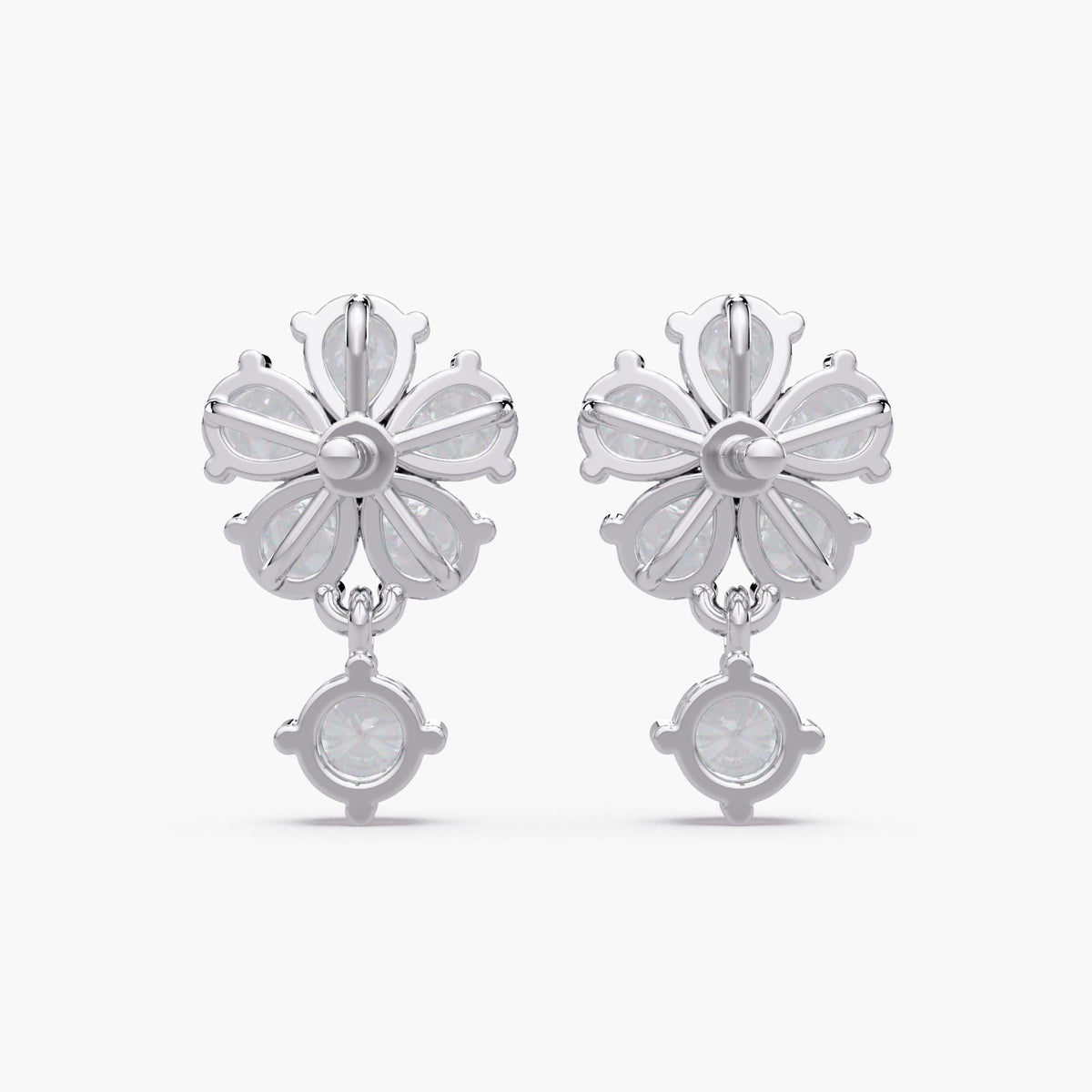 14K Gold Lab Diamond flower cluster earrings / floral diamond drop earrings / diamond drop earrings / 14k gold bridal earrings / wedding diamond earrings / gold flower diamond studs / 1.5ct diamond earrings / cluster diamond earrings / pear diamond earrings / gold diamond earrings / statement diamond earrings / pear drop earrings 14k gold
