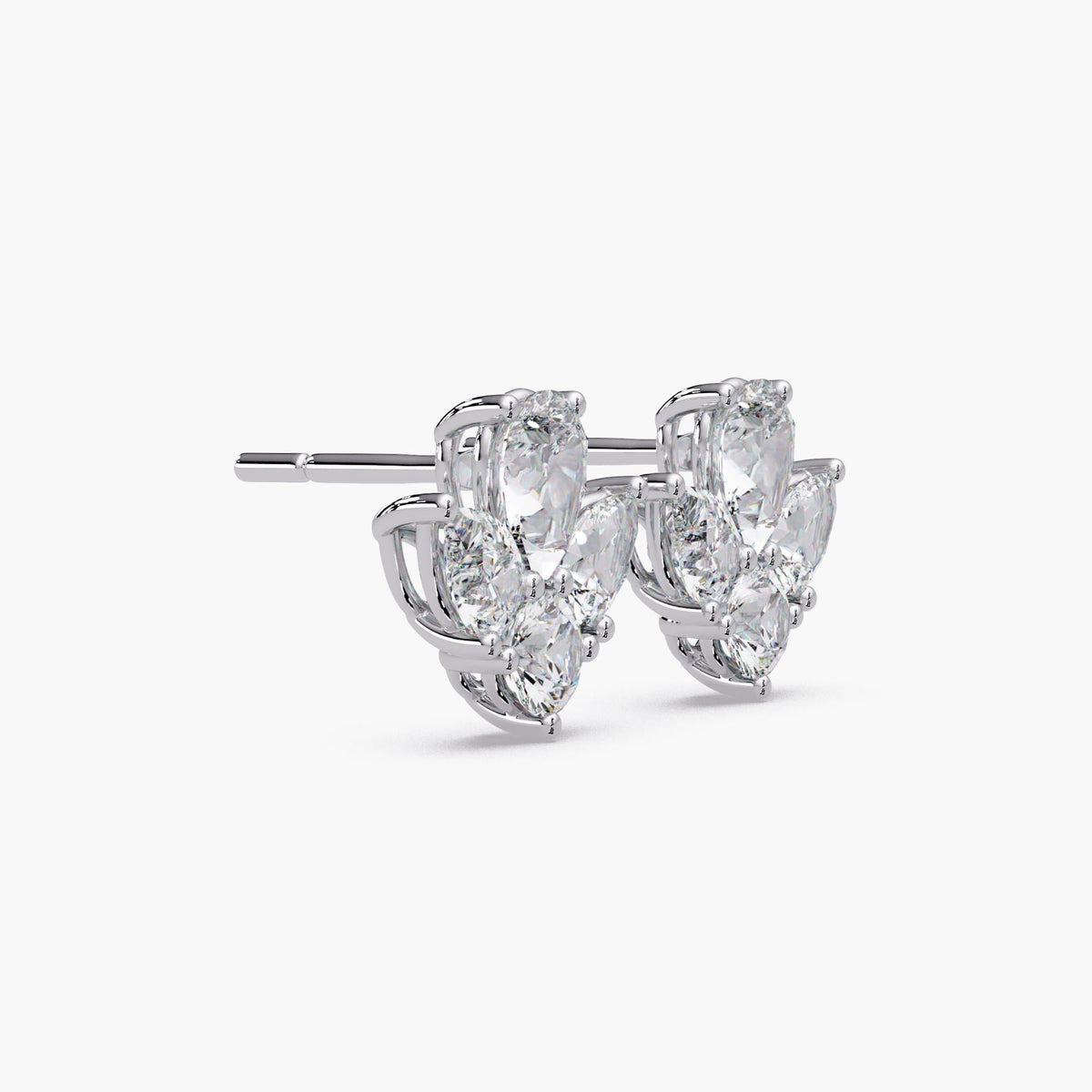 3ctw diamond cluster earrings / pear diamond studs / lab grown diamond earrings / floral diamond studs / 14k gold diamond earrings / statement diamond studs / cluster stud earrings / pear round diamond earrings / luxury diamond earrings / anniversary diamond gift