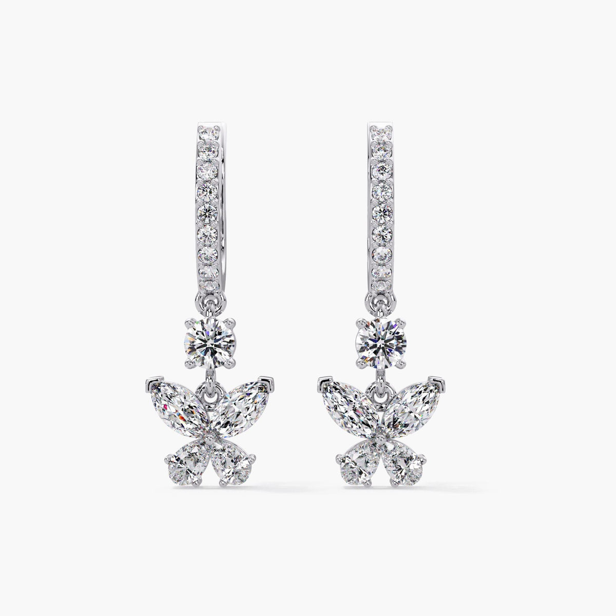 14K Gold Butterfly Earrings / Diamond Butterfly Drop Earrings / Butterfly Huggie Earrings / Diamond Dangle Butterfly Earrings / Pavé Diamond Butterfly Earrings / 14K Gold Latchback Earrings / Lab Grown Diamond Earrings / Gold Butterfly Earrings for Women / Diamond Earrings Gift for Her