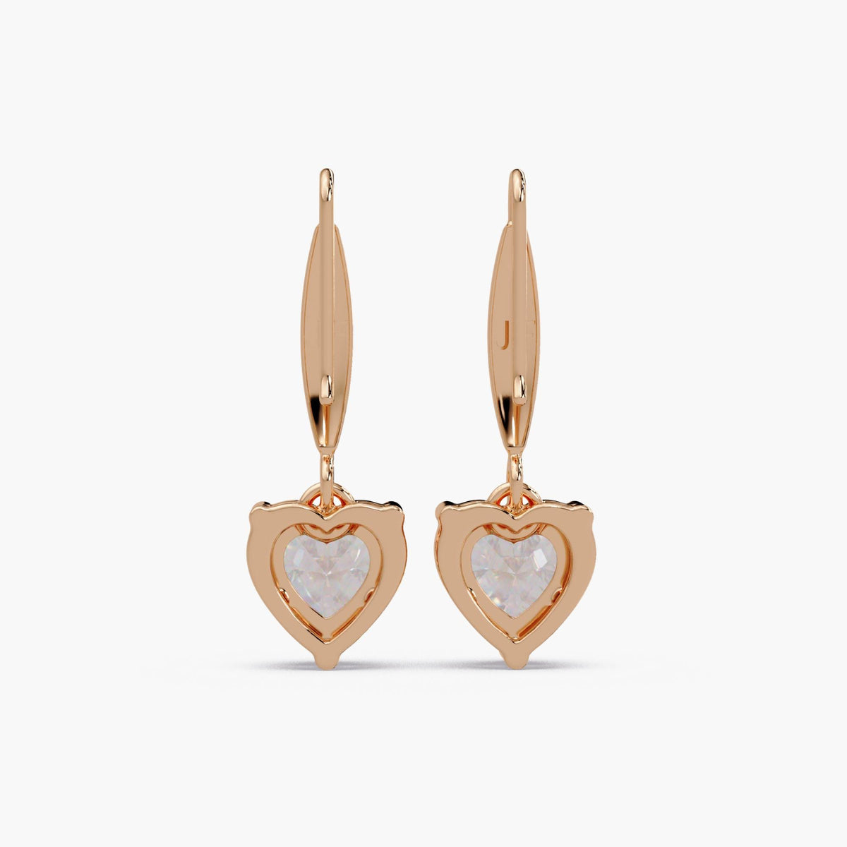 1ct heart diamond earrings minimalist gold heart drop earrings everyday