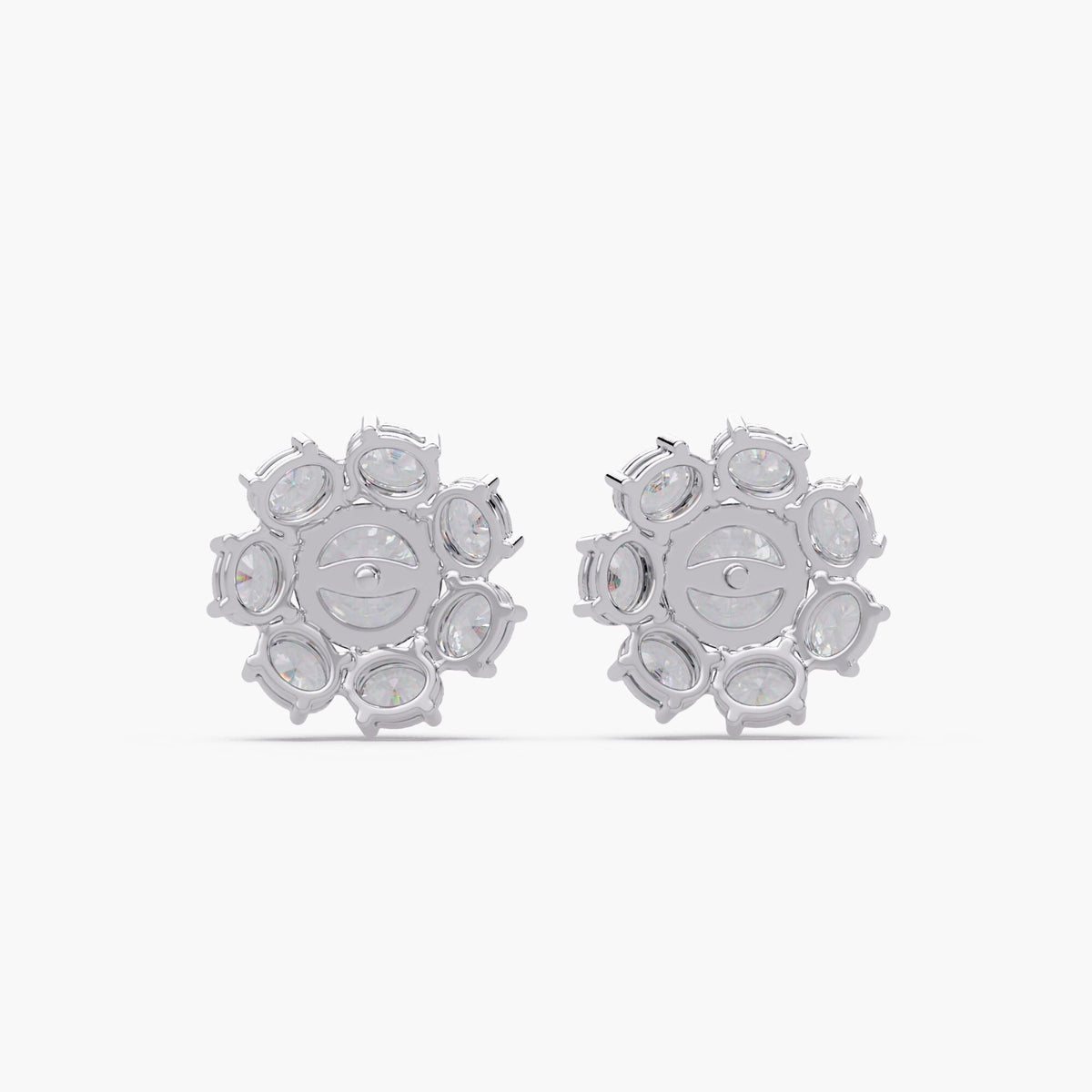 14K Gold Diamond Blossom Stud / Diamond Earring Cluster Yellow Gold / Lab Grown Diamond Earrings Halo / Lab Diamond Statement Earrings / Diamond Stud Earrings Bride / Lab Diamond Earrings Wedding / Ladies Diamond 14Kt Earrings