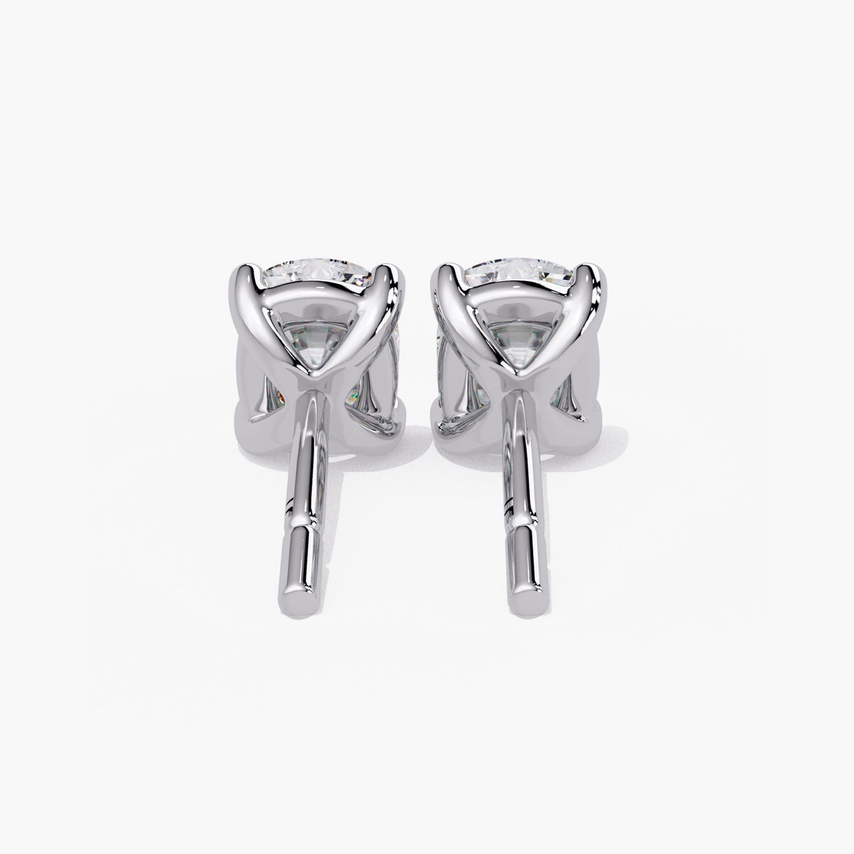 14K Gold Elongated Cushion Lab Diamond Stud Earrings, 2 & 3 CTW IGI Certified