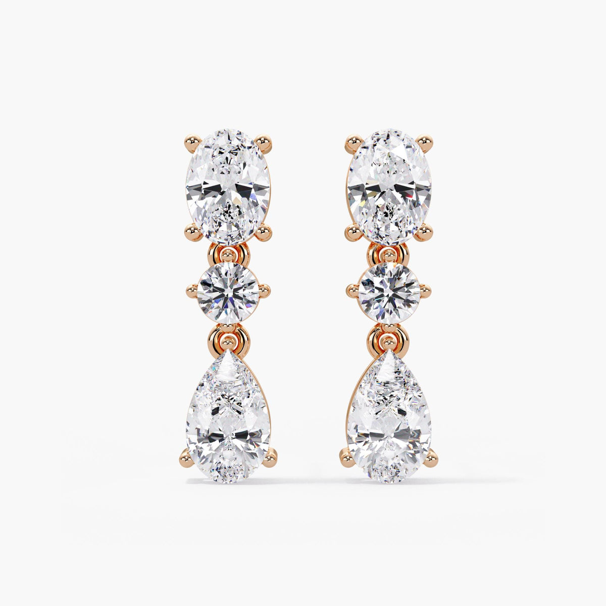 3 Diamond Drop Earrings, 14K Rose Gold pear diamond earrings, teardrop diamond earrings, lab diamond drop earrings, pear shaped earrings, diamond dangle earrings, minimalist diamond earrings, bridal drop earrings, wedding jewelry earrings, fine jewelry earrings, gold diamond earrings, classic drop earrings, gift earrings for her, anniversary jewelry gift, timeless diamond earrings, stylish drop earrings