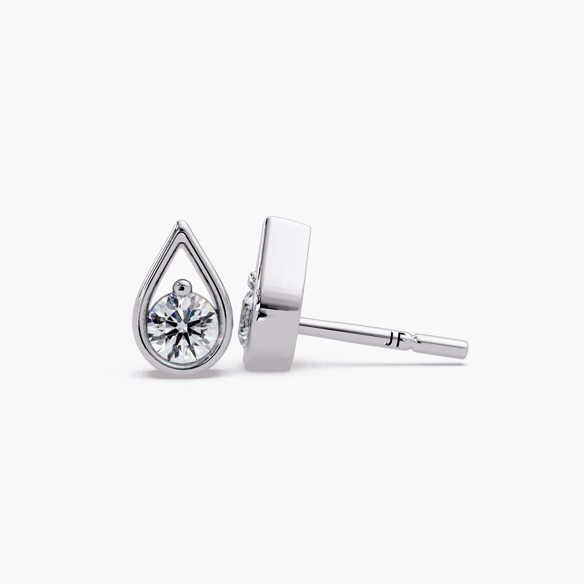 diamond stud earring pair push back / secure backing diamond studs / gold stud earrings with diamond