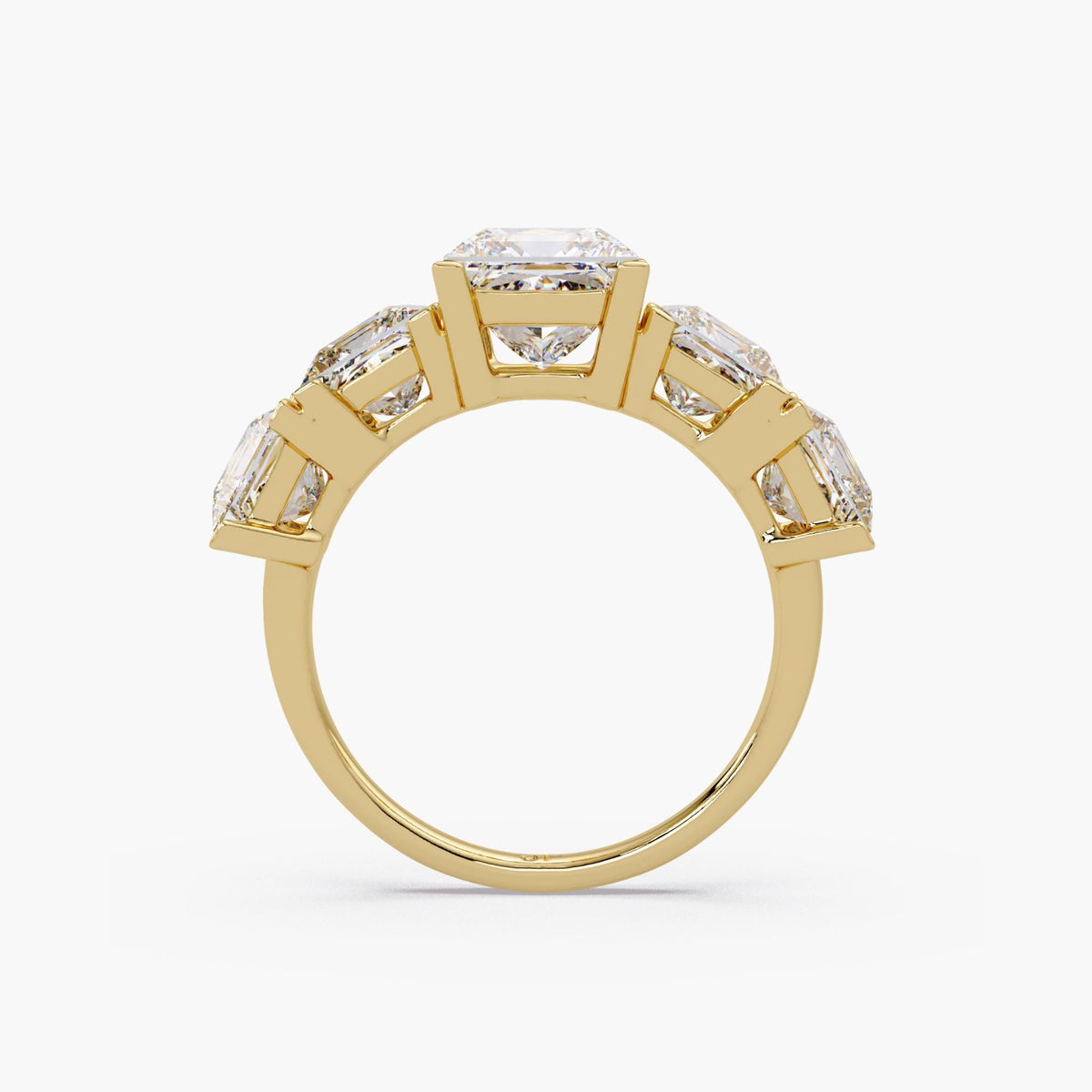 square diamond ring band / princess cut anniversary band / half eternity diamond band / bold diamond band ring