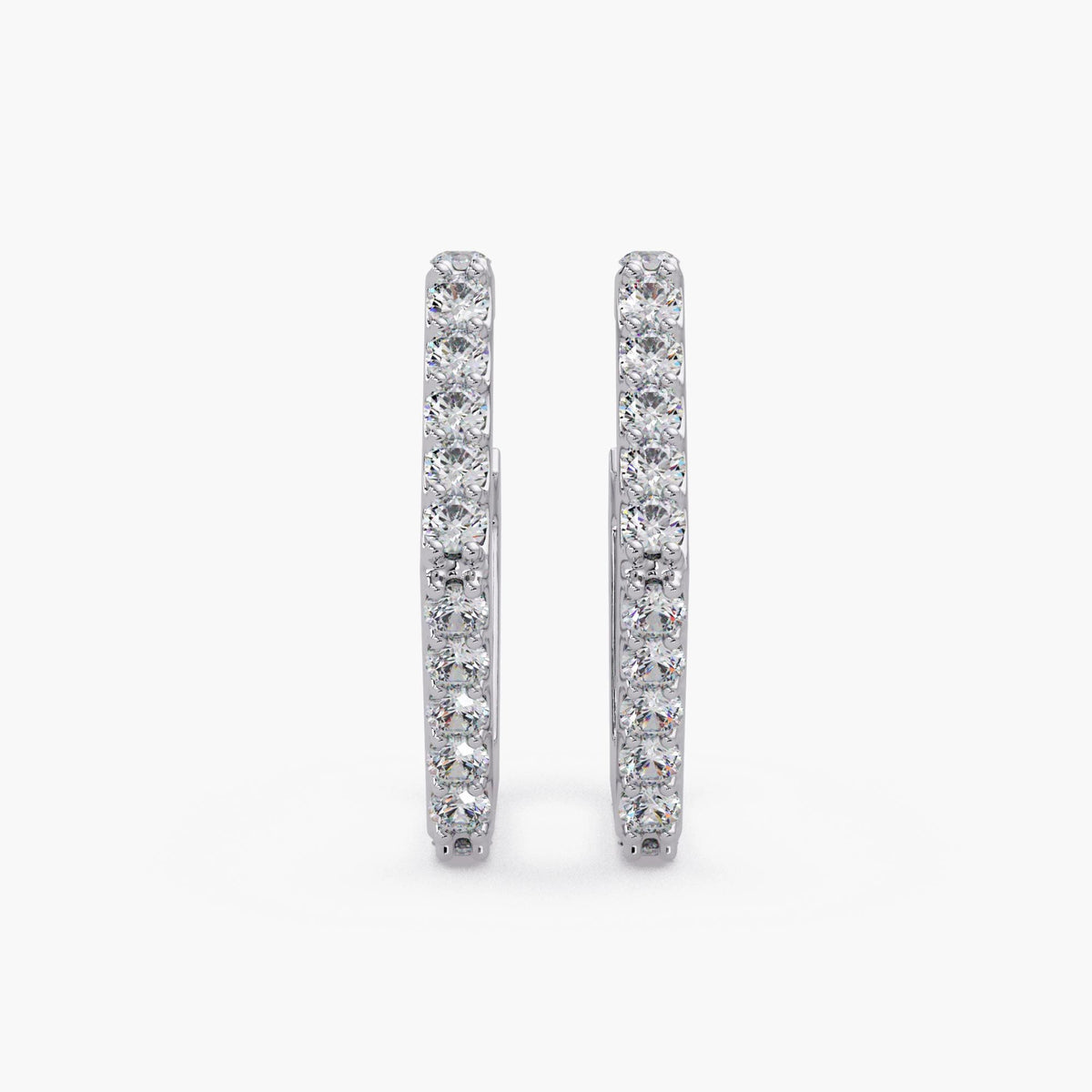natural diamond geometric hoops / slim pave earrings / modern huggie earrings / yellow gold diamond hoops / everyday gold earrings
