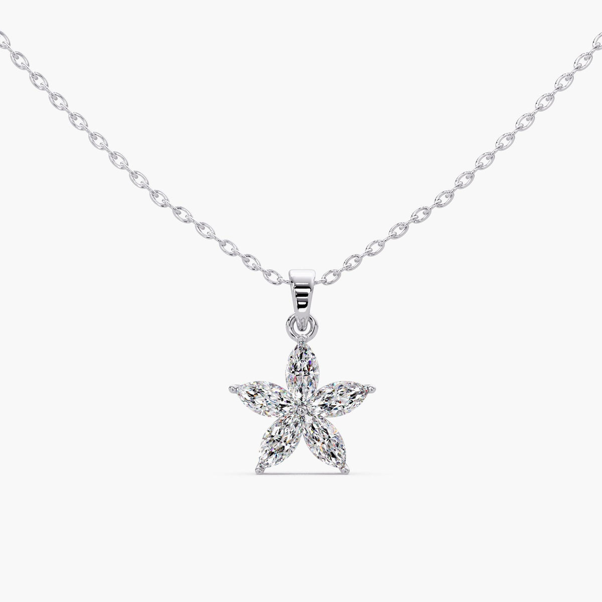 diamond flower necklace / marquise diamond flower necklace / 14k gold diamond flower necklace / lab diamond flower pendant / marquise lab diamond necklace / floral diamond necklace gold / dainty diamond flower pendant / cluster diamond flower necklace