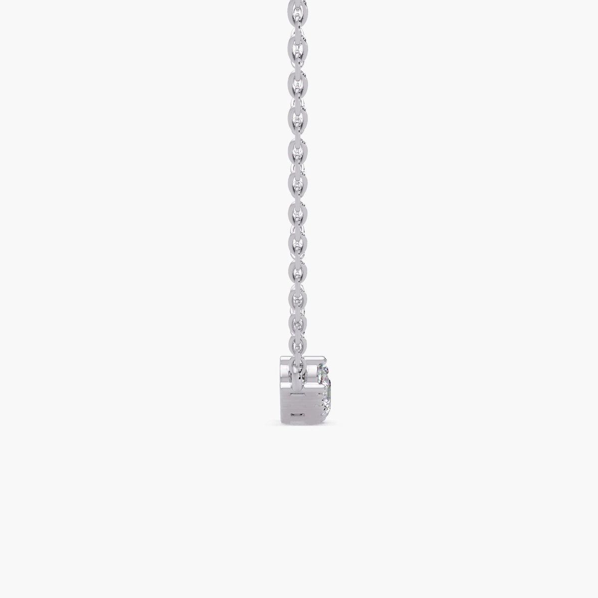 14k white gold diamond bar necklace / round lab diamond bezel bar necklace / curved diamond bar necklace solid gold / dainty diamond bar layering necklace