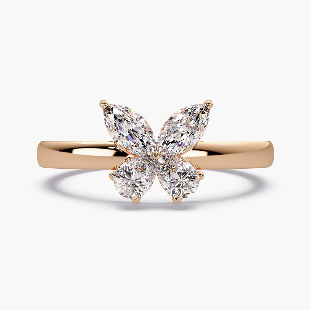 rose gold butterfly ring/unique butterfly jewelry/diamond stacking ring/gold butterfly jewelry/promise jewelry