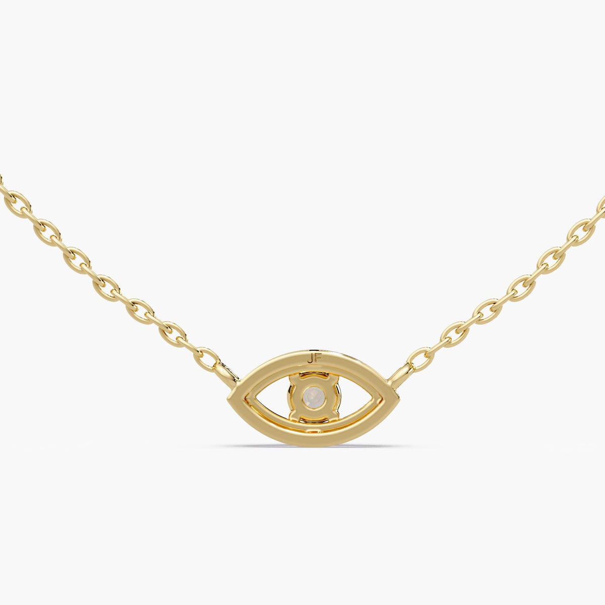 round diamond evil eye necklace/3mm center diamond necklace/minimalist diamond pendant/delicate fine jewelry necklace