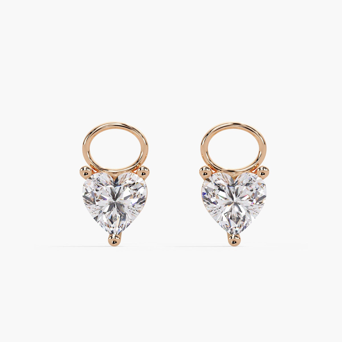 Heart Lab Diamond Drop Earrings Charm / Diamond Earrings Dangle / Dangle Earrings 14K / Solitaire Earring Charm / Lab Grown Dangling Diamond