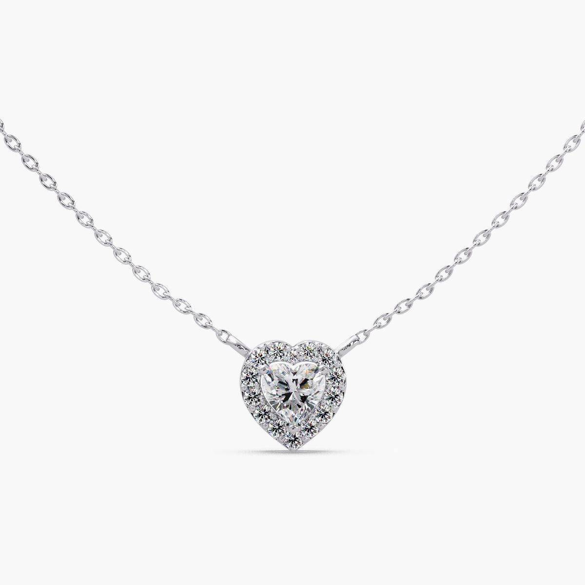 white gold heart necklace/lab diamond heart pendant/heart shaped pendant necklace/floating heart necklace/diamond necklace women