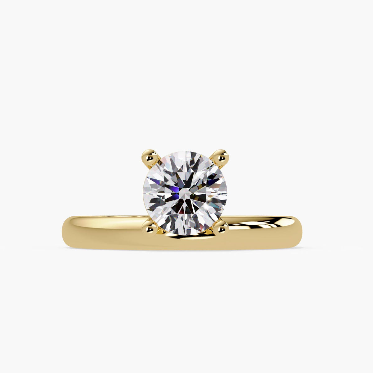 Classic solitaire engagement ring with matching diamond band