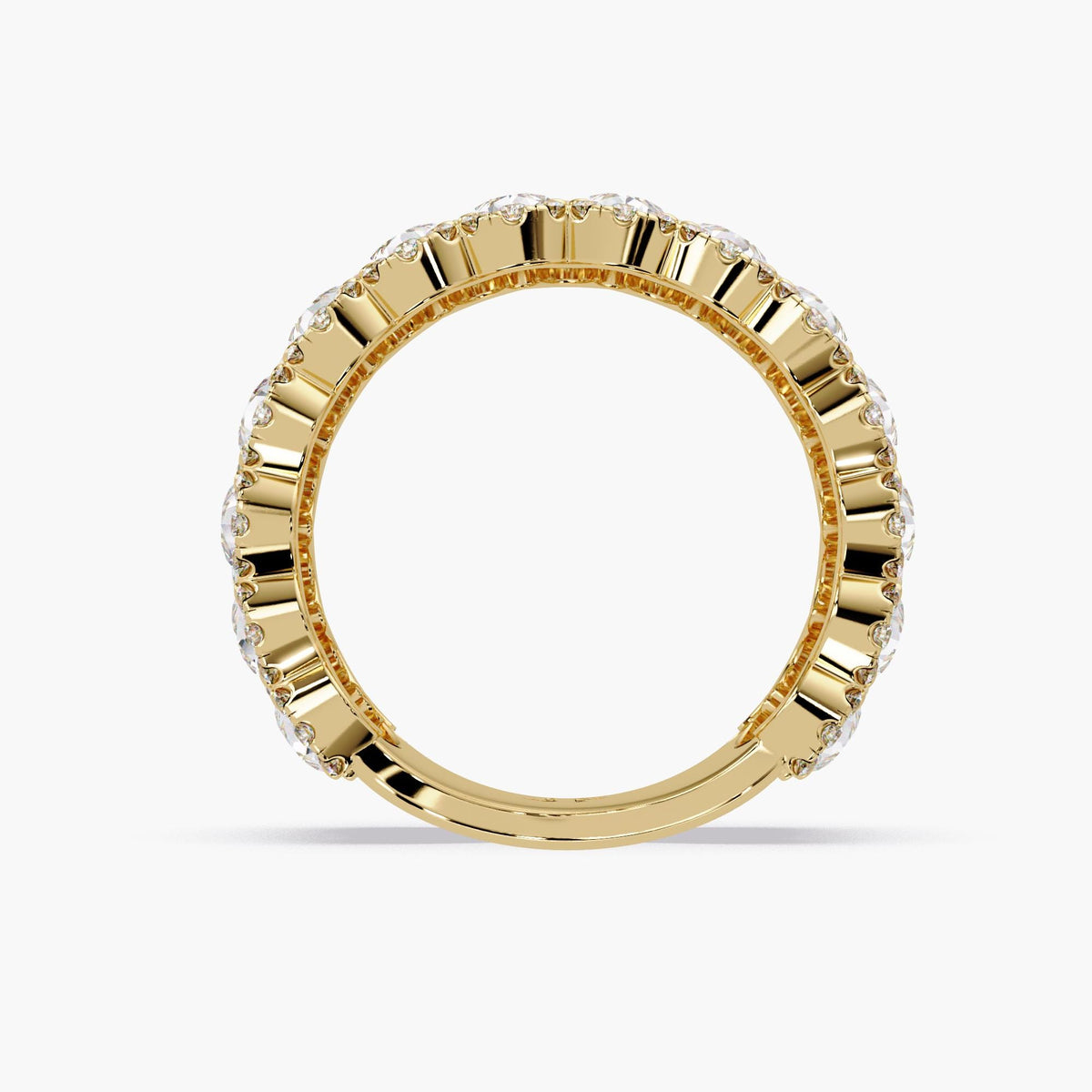 Statement diamond band ring with pear and round lab grown diamonds