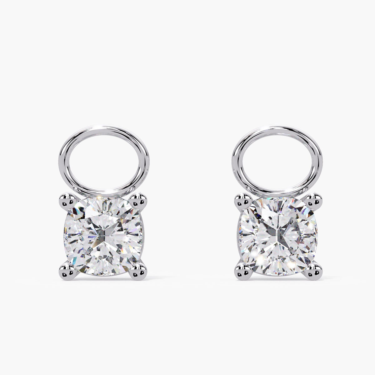 Cushion Diamond Drop Earrings Charm / Diamond Earrings Dangle / Dangle Earrings 14K / Solitaire Earring Charm / Lab Grown Dangling Diamond