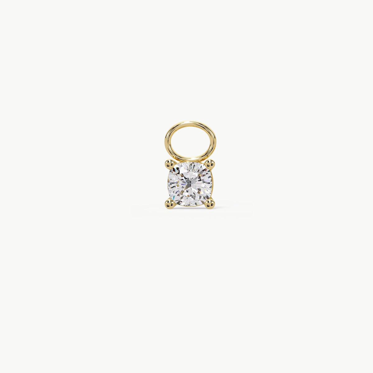 Cushion Diamond Drop Earrings Charm / Diamond Earrings Dangle / Dangle Earrings 14K / Solitaire Earring Charm / Lab Grown Dangling Diamond
