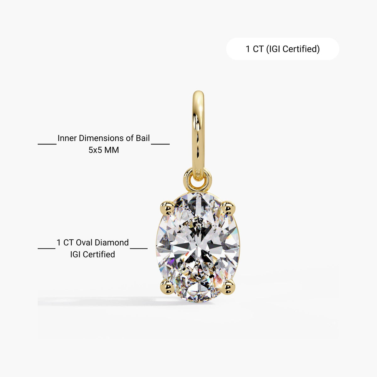 lab grown diamond pendant / oval solitaire necklace / solitaire diamond pendant / lab created diamond pendant oval / diamond pendant with chain / certified lab grown necklace / gold diamond pendant / 1 carat diamond solitaire necklace / oval lab grown necklace / lab grown diamond necklace