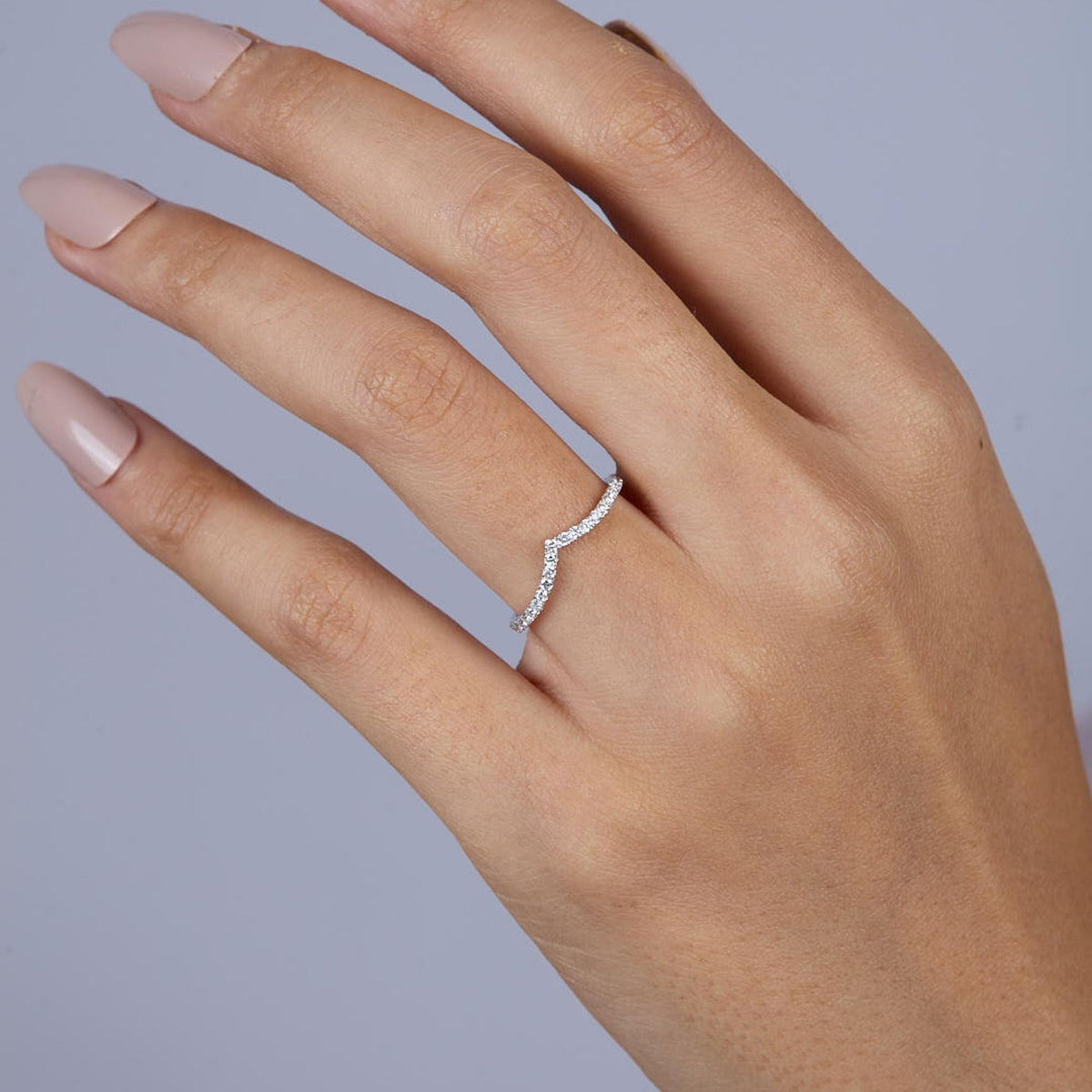 14K Gold V Shaped Diamond Ring Enhancer
