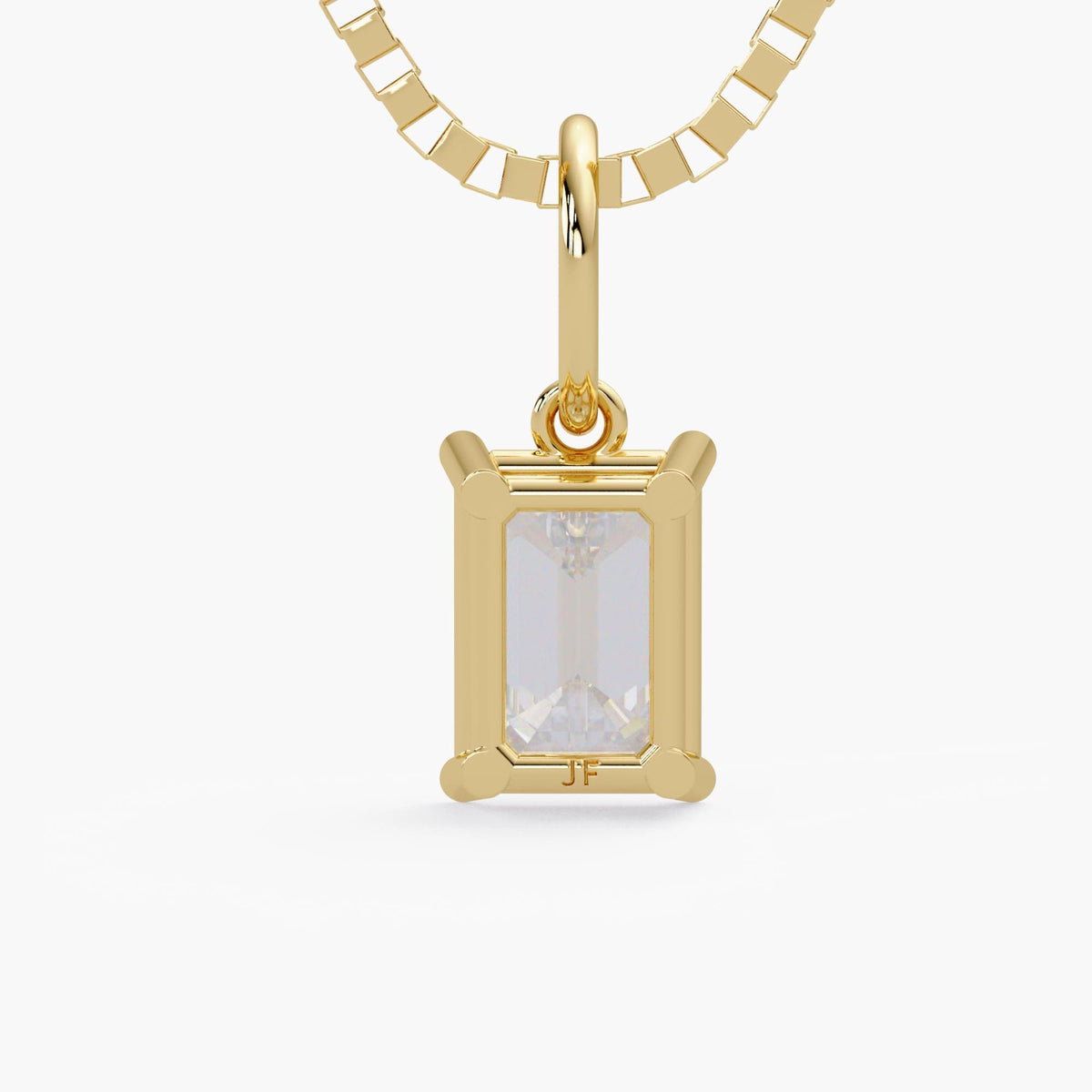 IGI certified emerald cut lab grown diamond pendant