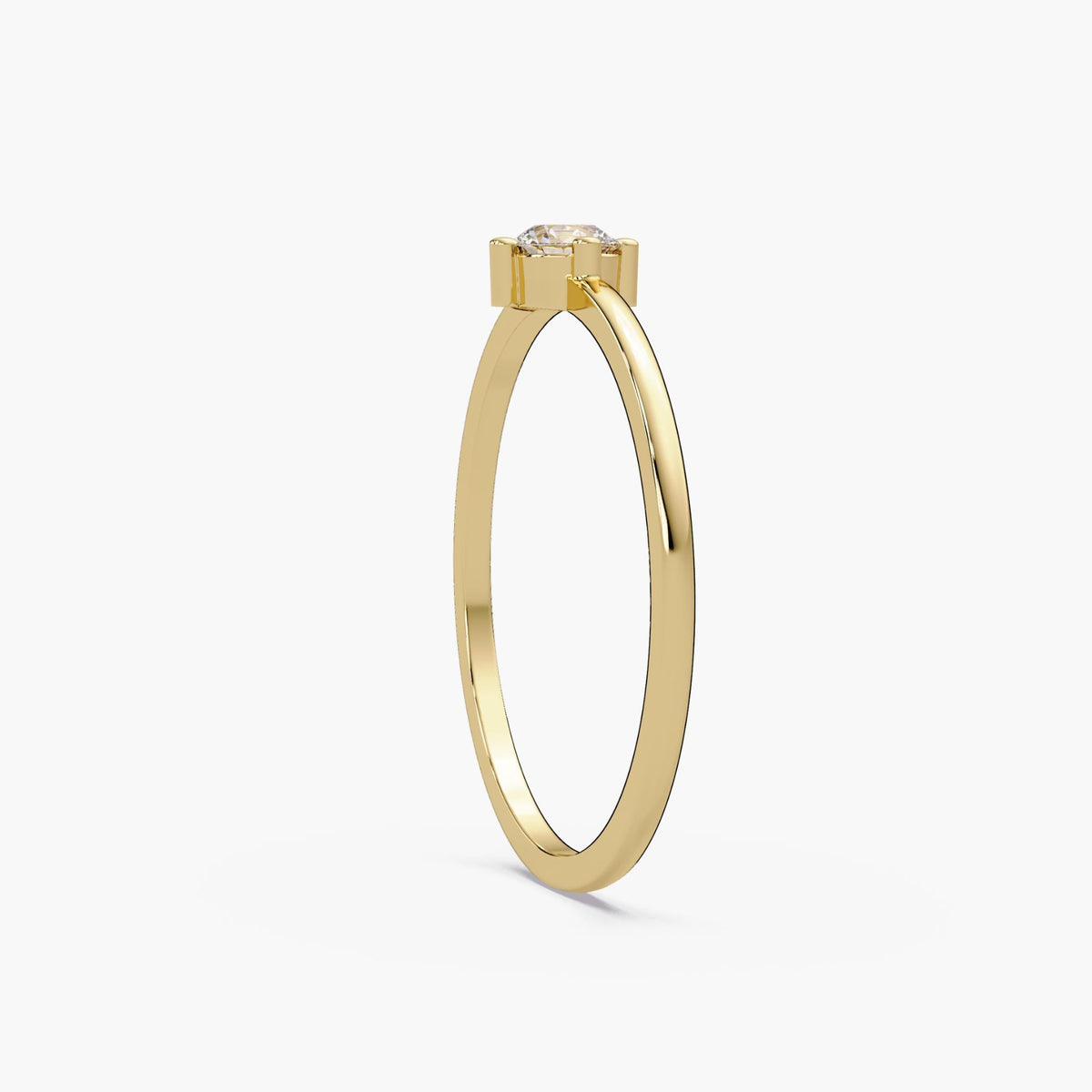 0.15 CT Round Natural Diamond Engagement Ring, 14K Gold Solitaire Ring, Promise Ring, Minimalist Diamond Ring, VS+ EF Diamond