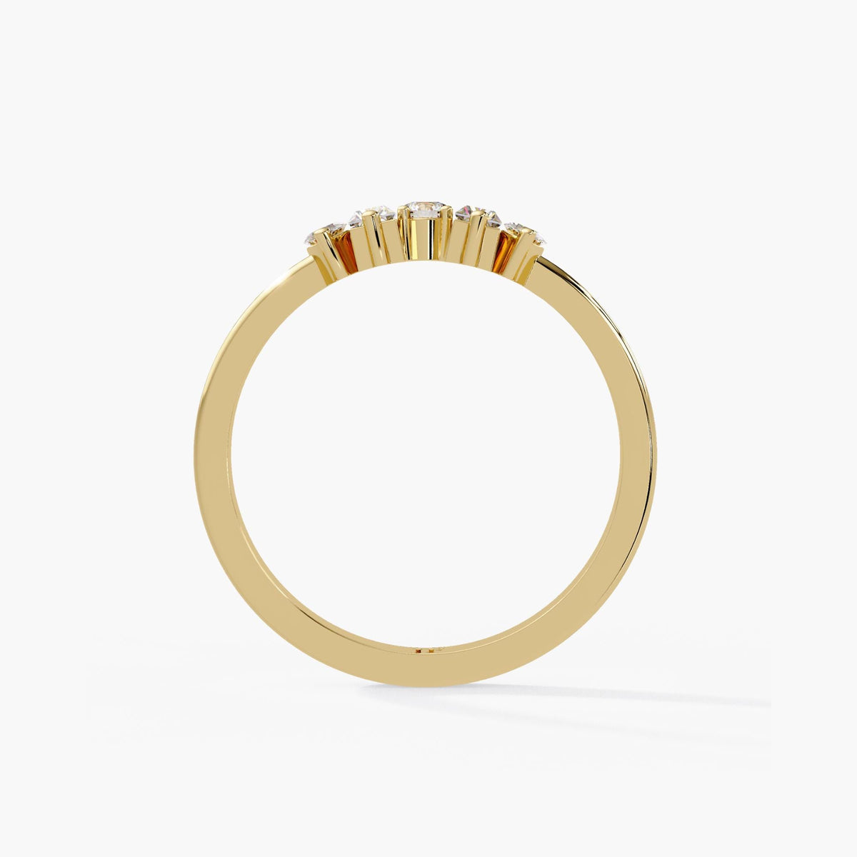 Minimalist Five Stone Diamond Ring featuring baguette, marquise, and round lab grown diamonds for everyday wear