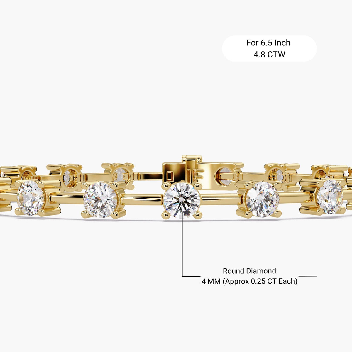 Modern bar link tennis bracelet featuring round lab grown diamonds