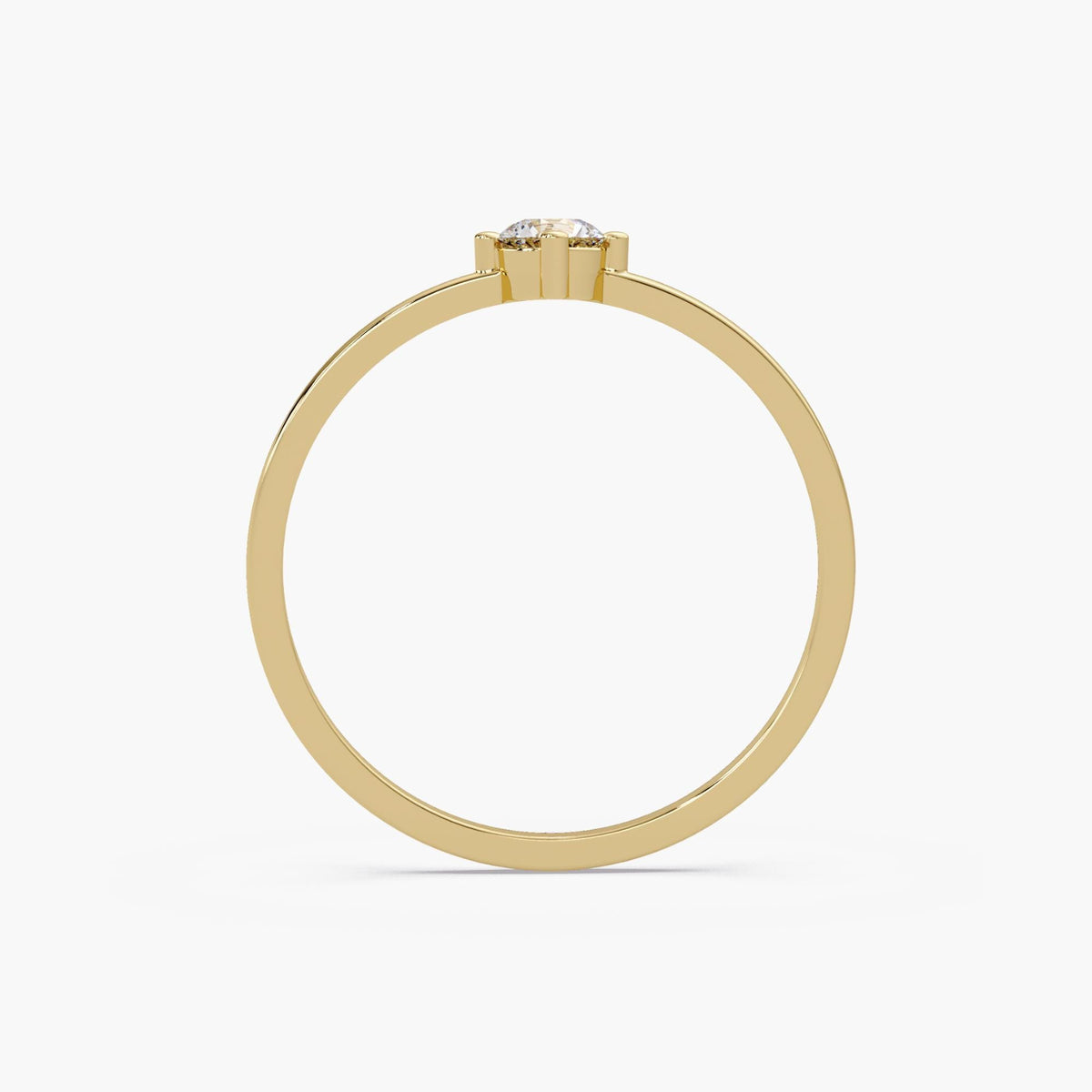 0.15 CT Round Natural Diamond Engagement Ring, 14K Gold Solitaire Ring, Promise Ring, Minimalist Diamond Ring, VS+ EF Diamond