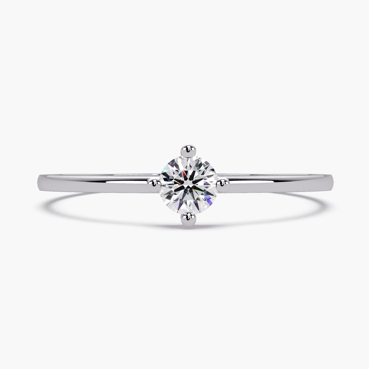 0.15 CT Round Natural Diamond Engagement Ring, 14K Gold Solitaire Ring, Promise Ring, Minimalist Diamond Ring, VS+ EF Diamond