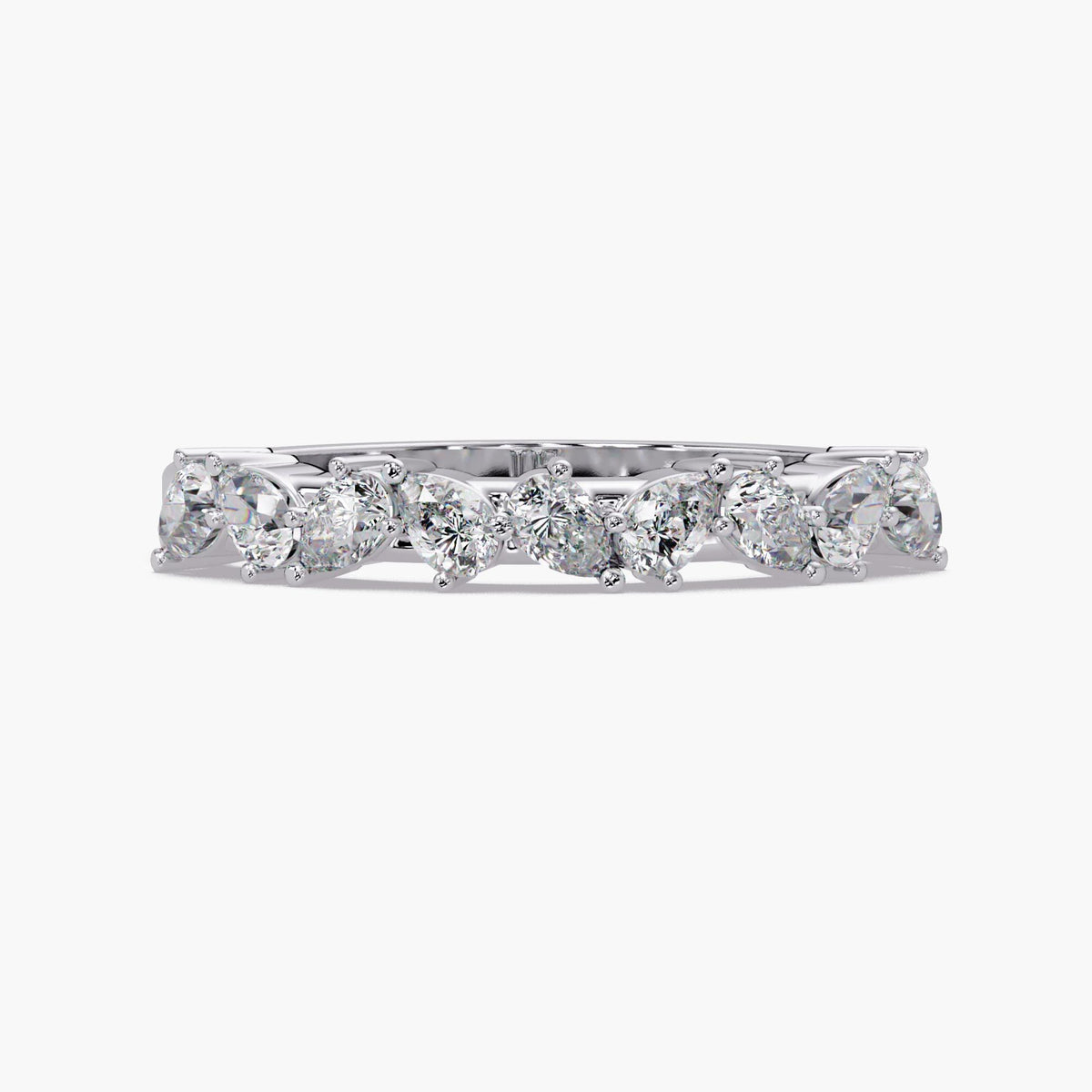 14K White Gold Pear Diamond Wedding Band with 0.30 CT Lab Grown Diamonds