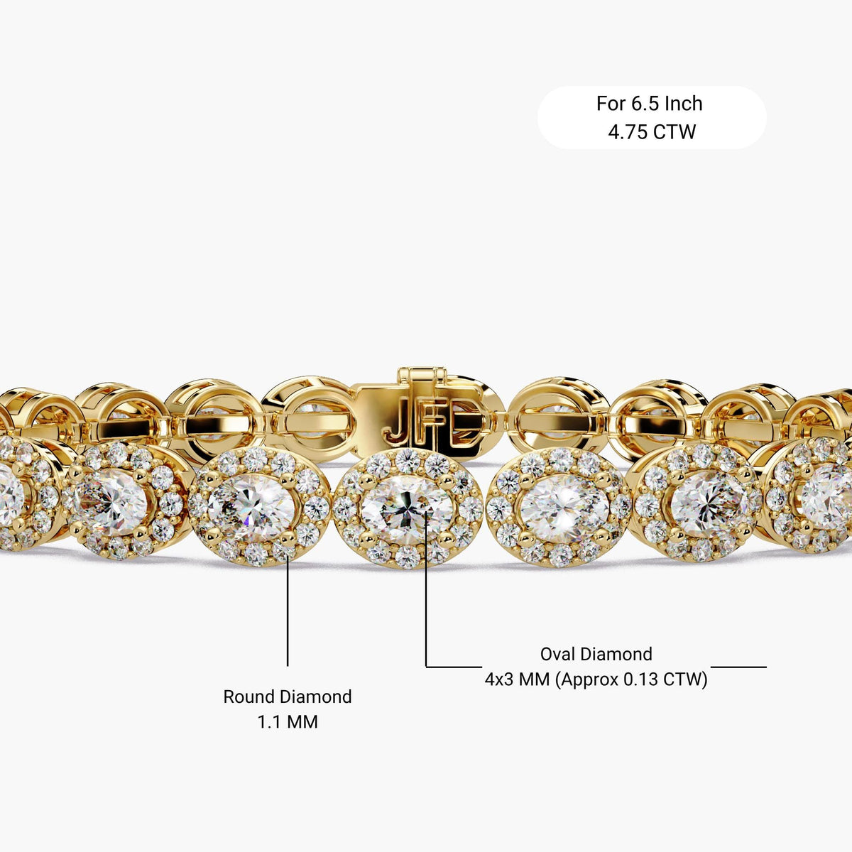 Lab Diamond Tennis Bracelet / Oval Cut Diamond Bracelet