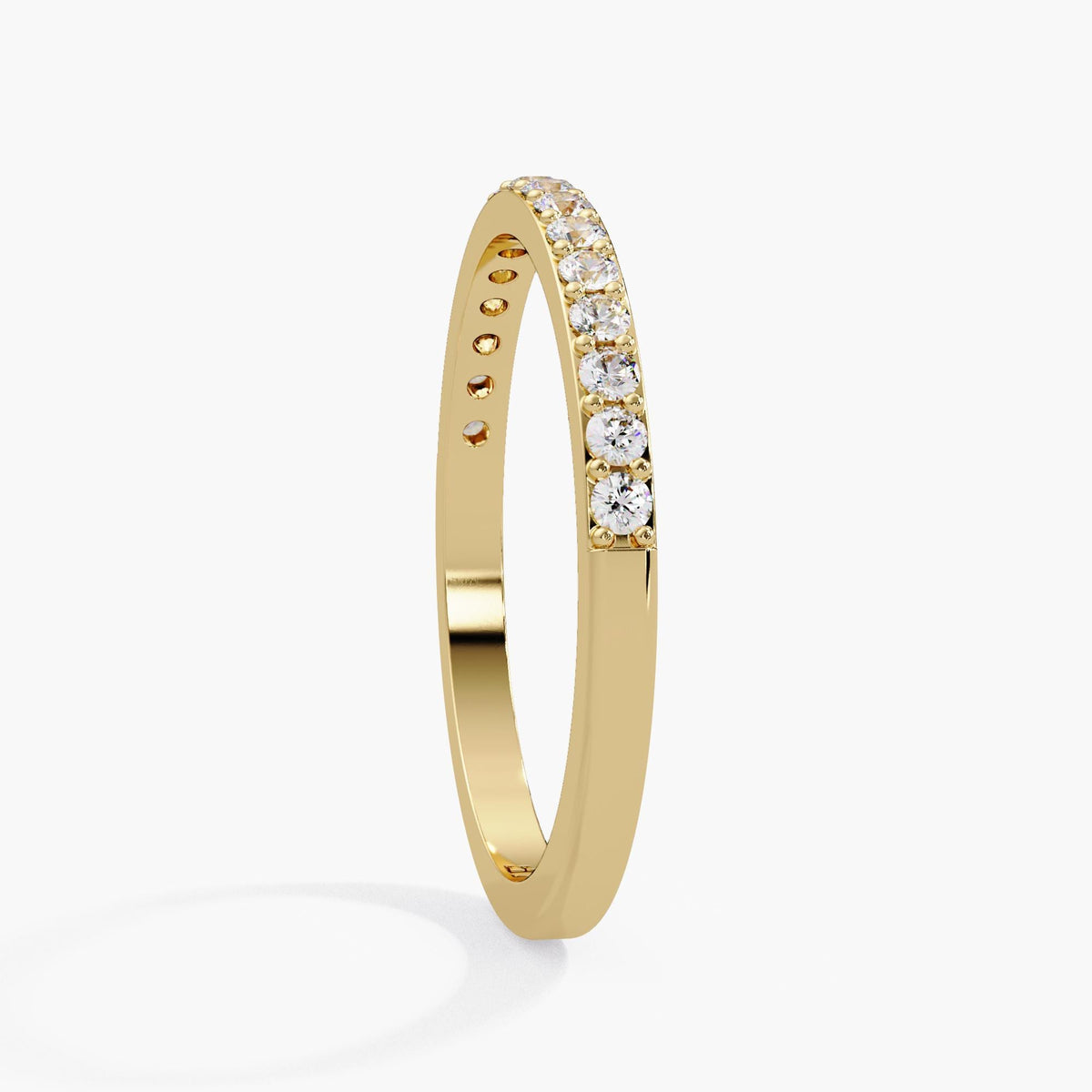 Thin Diamond Ring / 1.7 MM Band / 0.24 CTW Diamond Ring / Half Eternity Wedding Band / Pavé Diamond Band / Round Diamond Ring