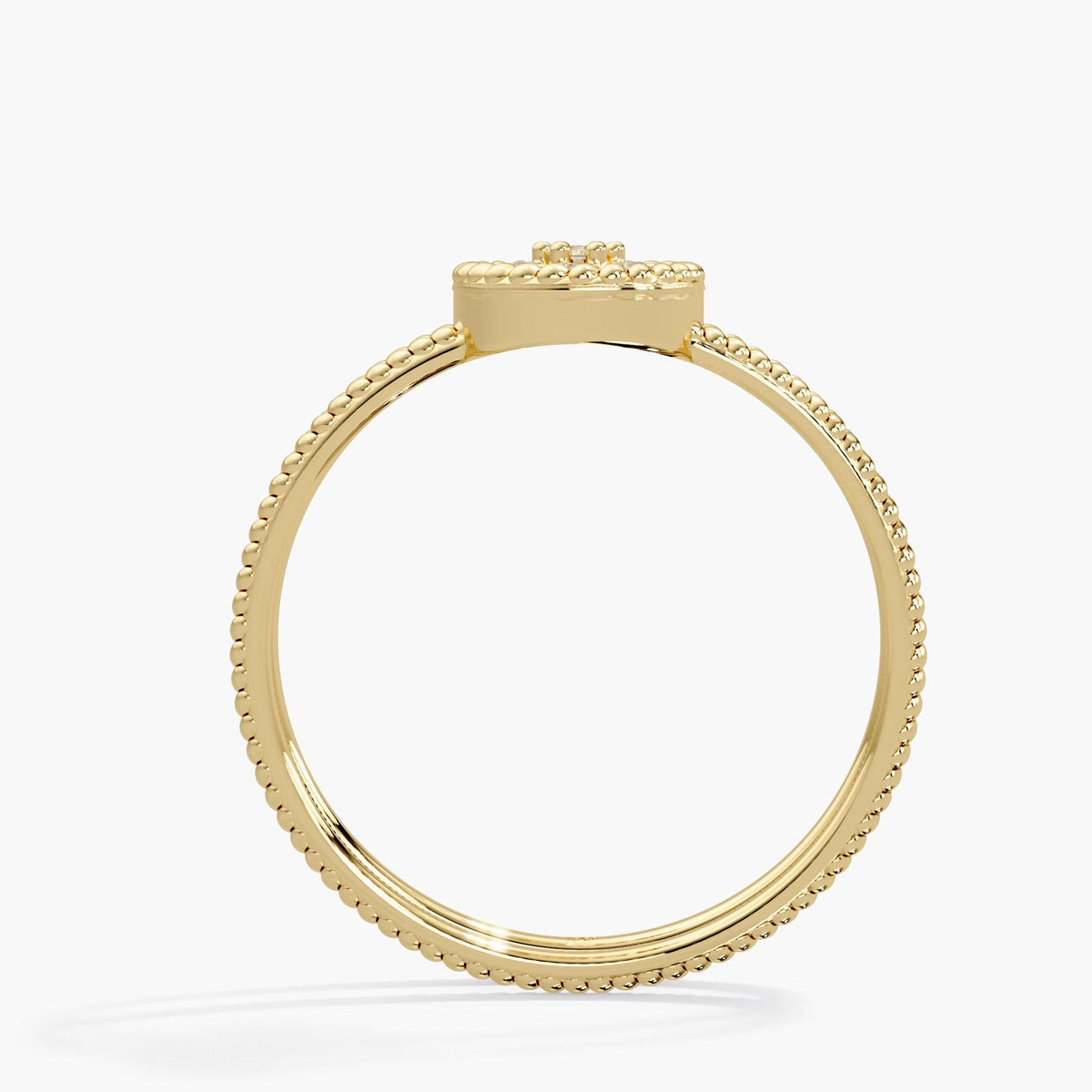 14K yellow gold diamond cluster ring with 0.10 ctw of round diamonds