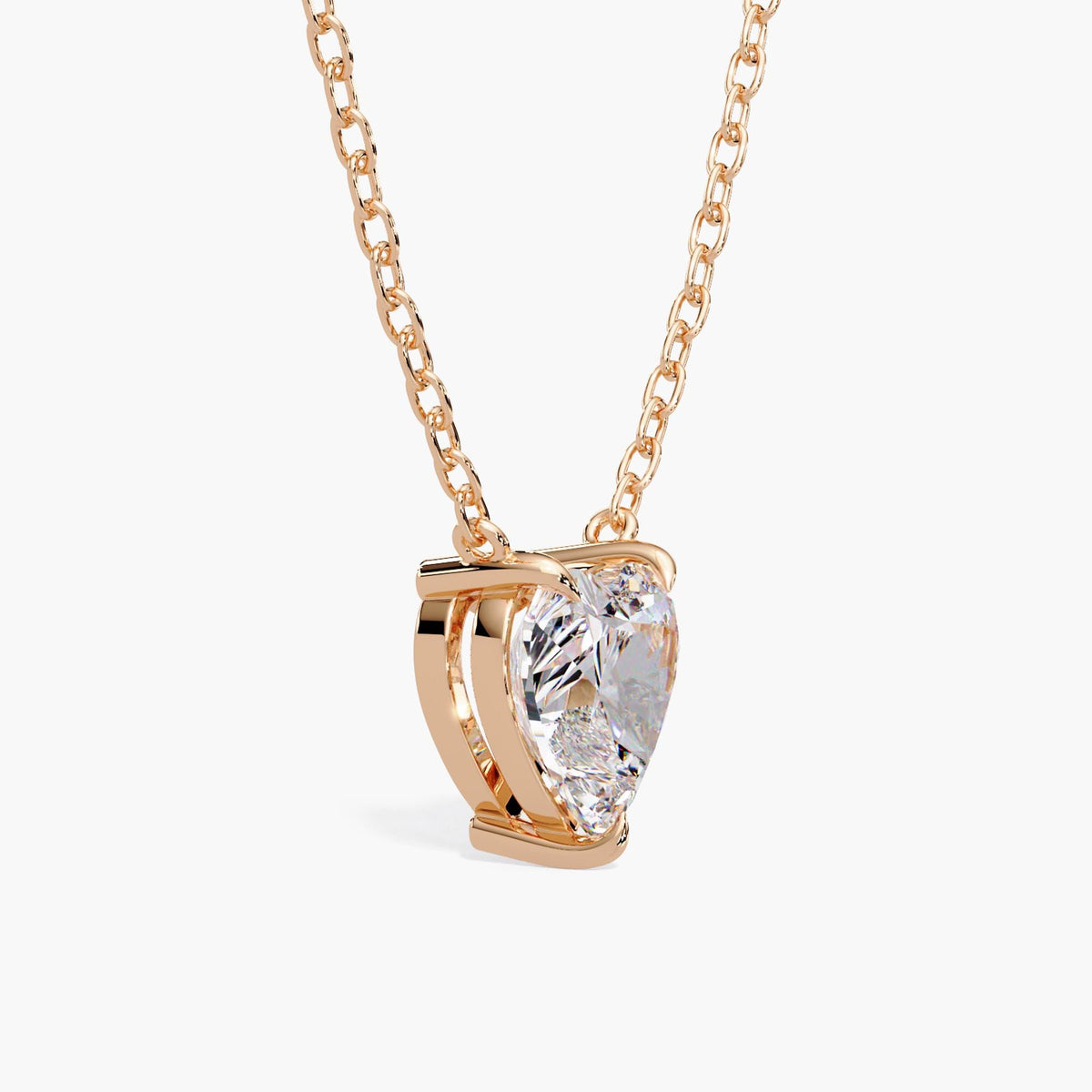 14K Gold Diamond Necklace Women / Lab Grown Diamond Pendant / Heart Diamond Solitaire Necklace / Diamond Pendant 1 CT
