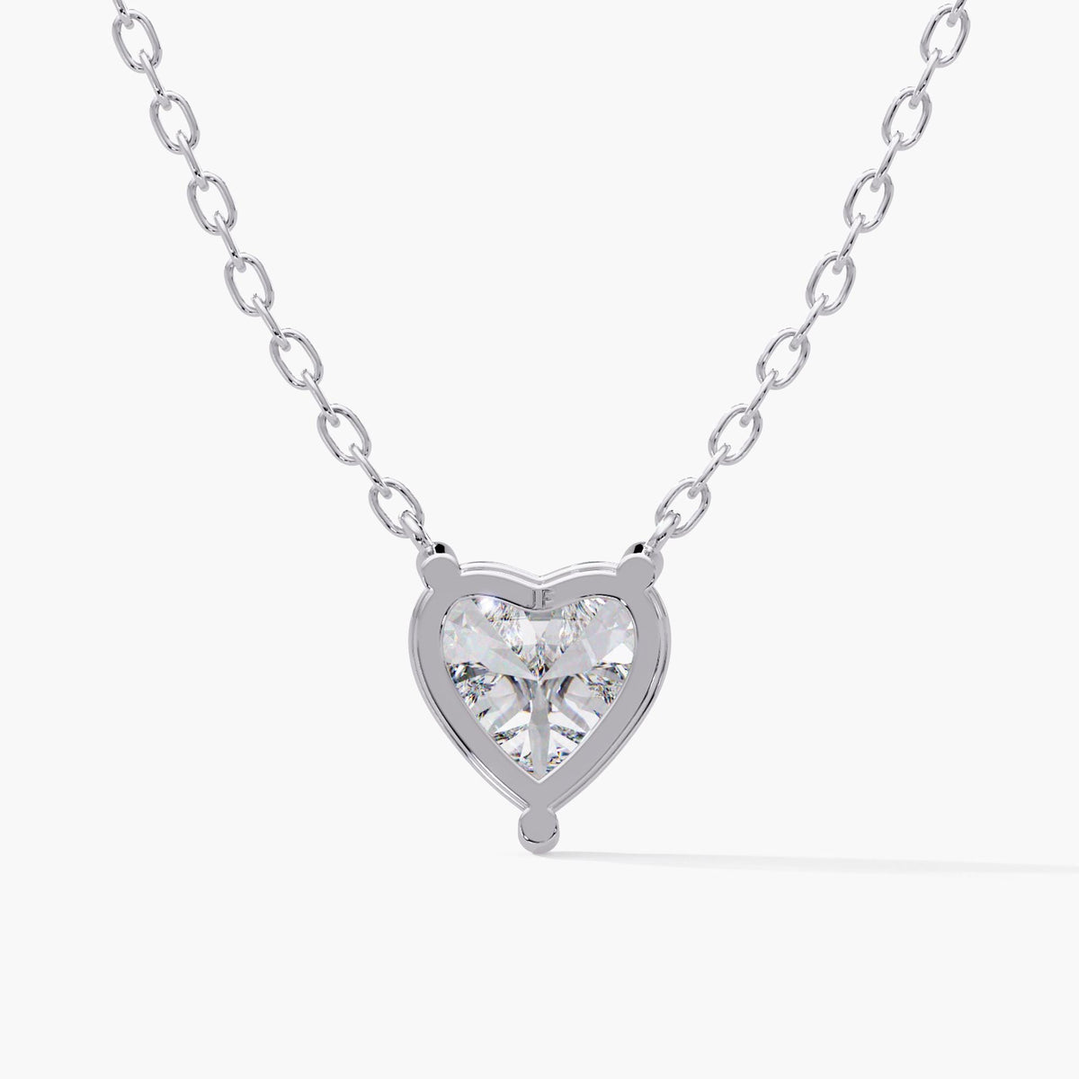 Minimal Diamond Pendant / Heart Diamond Necklace Gift / Anniversary Diamond Necklace