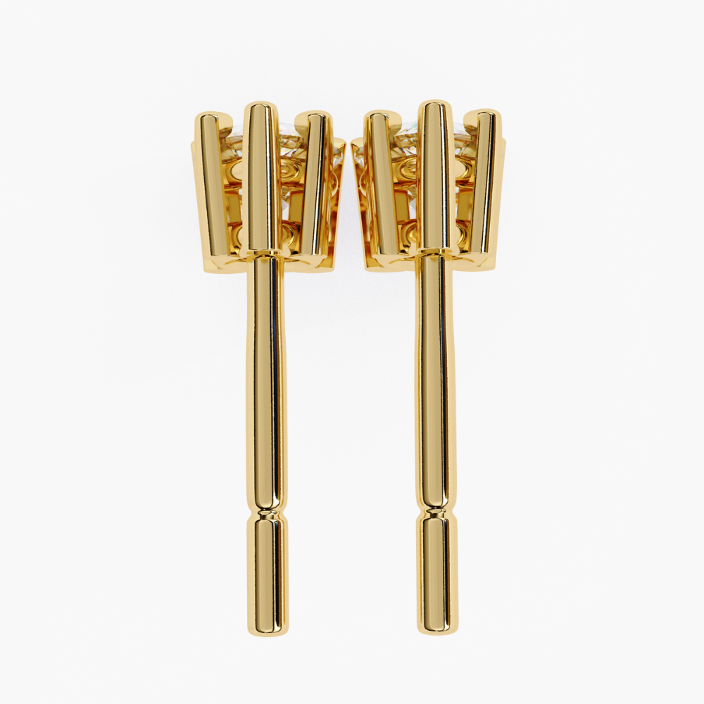 Pear-Shaped Natural Diamond Stud Earrings | 14K Gold