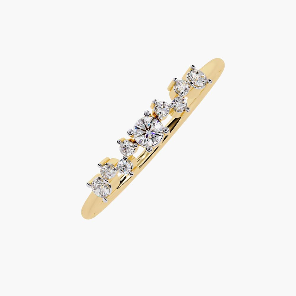 Multi Round Diamond Wedding Band | Natural Diamonds | 14K Gold