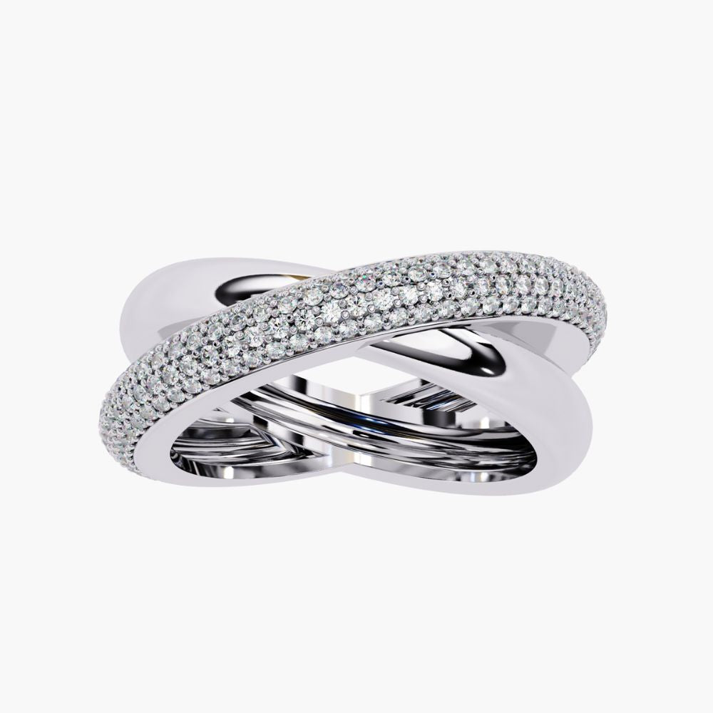 Criss Cross Eternity Band | Natural Diamond | 14K Gold