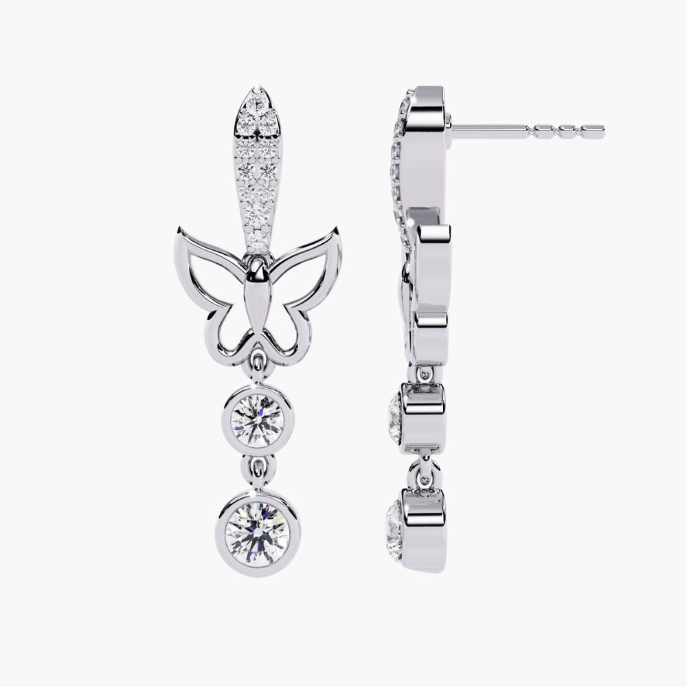 Heart Design Earring | Natural Diamond | 14K Gold